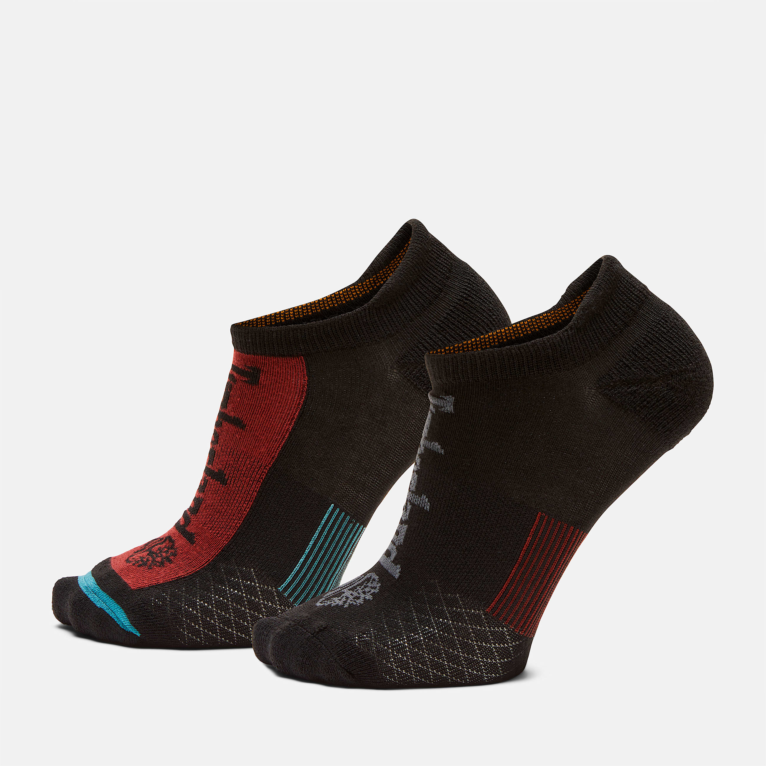 Mens 2Pack Top Stripe Lockup No Show Sock TBL Chili Oil HERO