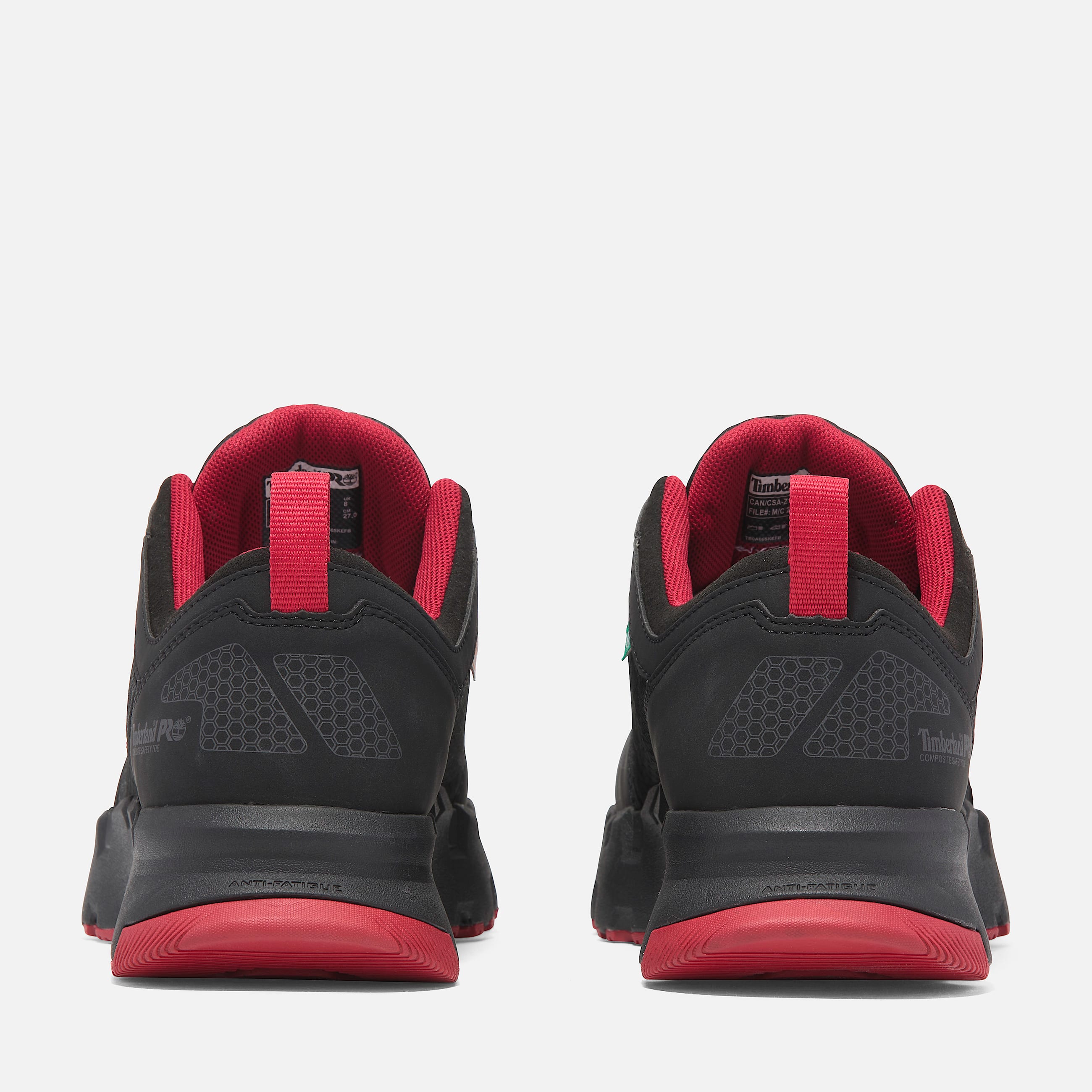 Mens Timberland PRO Powertrain EV CompToe Work Sneaker TBL BlackRed ALT5