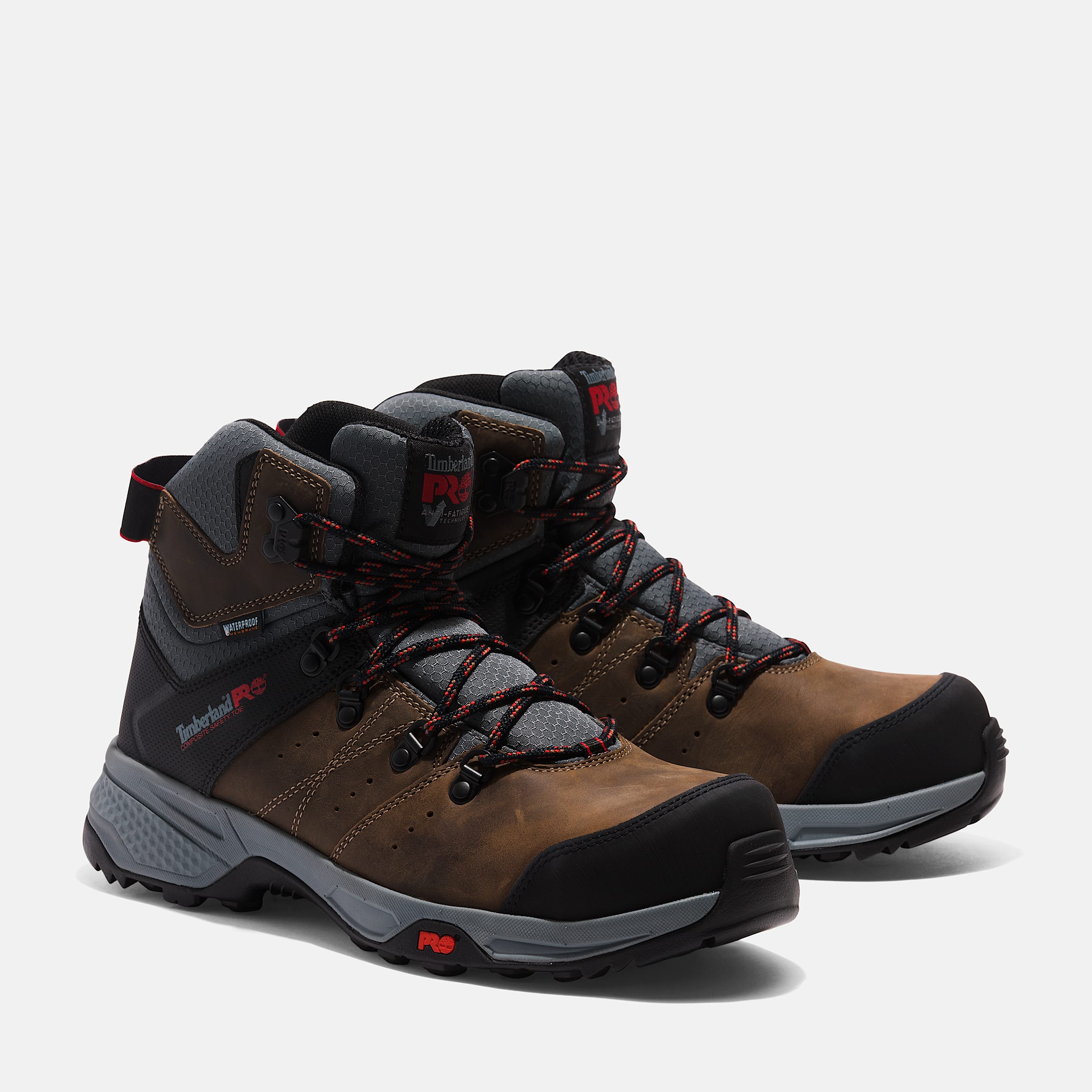 Mens Switchback Composite Toe Waterproof Work Boot TBL Turkish Coffee BrownRed ALT4