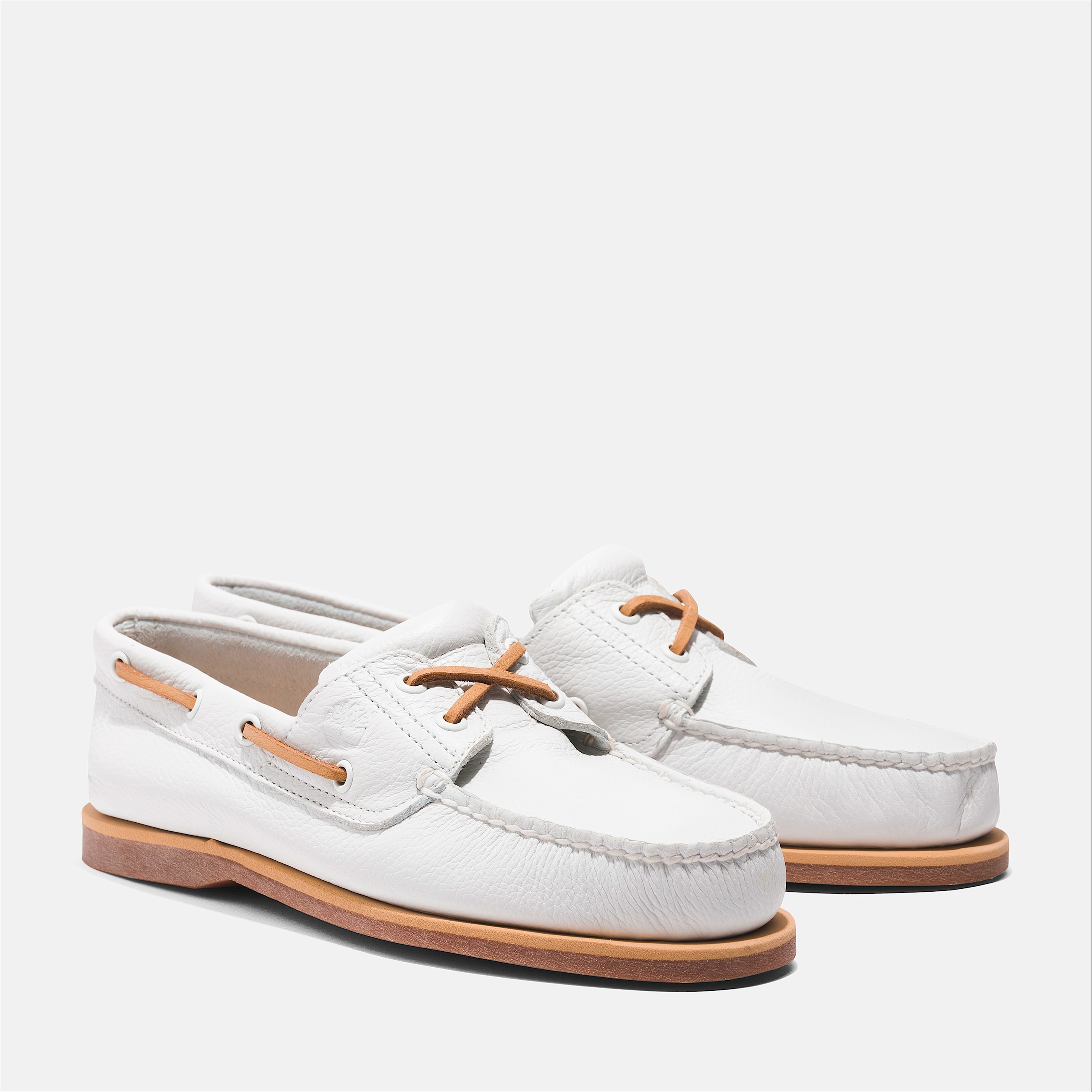 Chaussure bateau classique pour hommes TBL Cuir pleine fleur blanc ALT4