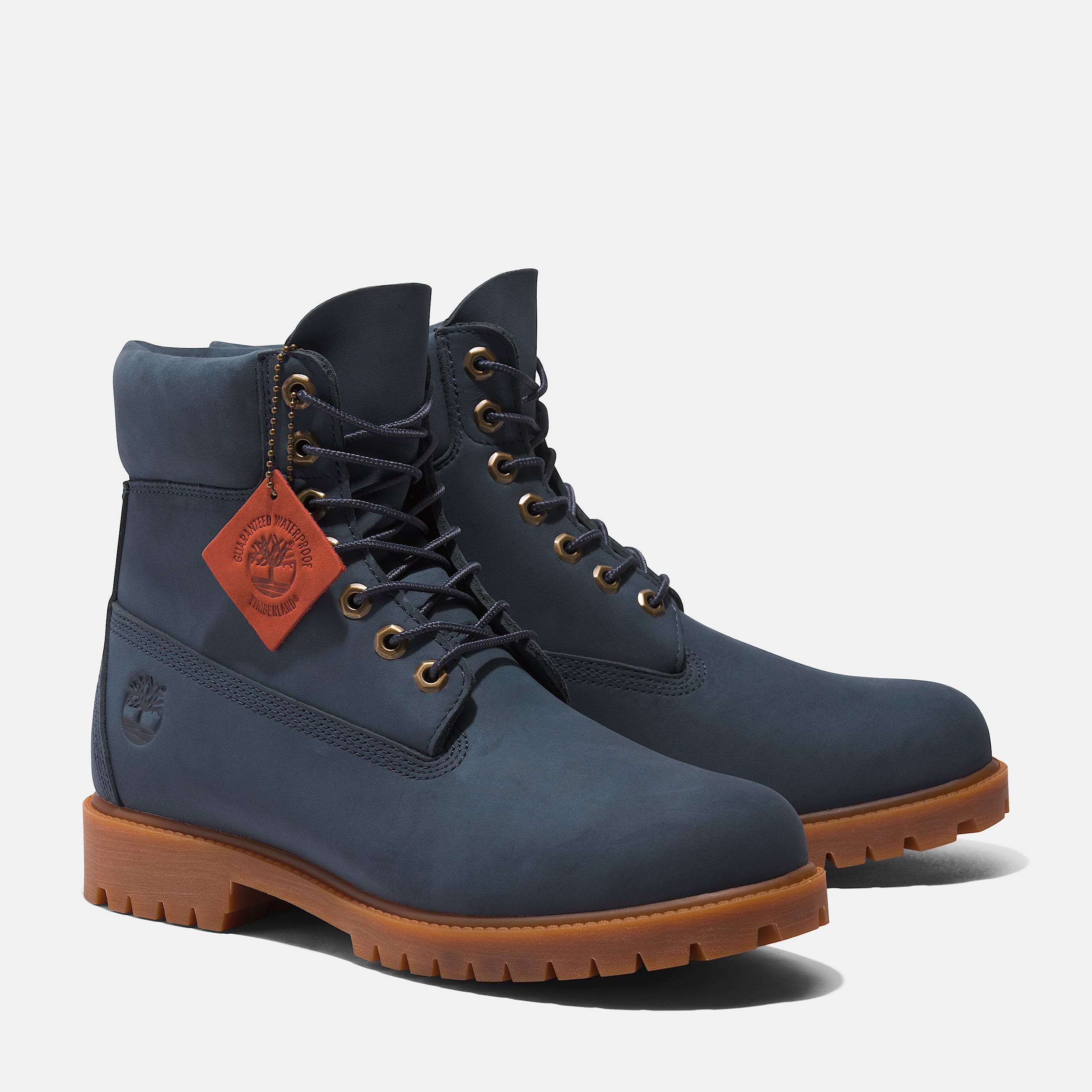 Mens Timberland Heritage 6Inch Waterproof Boot TBL Dark Blue Nubuck ALT4