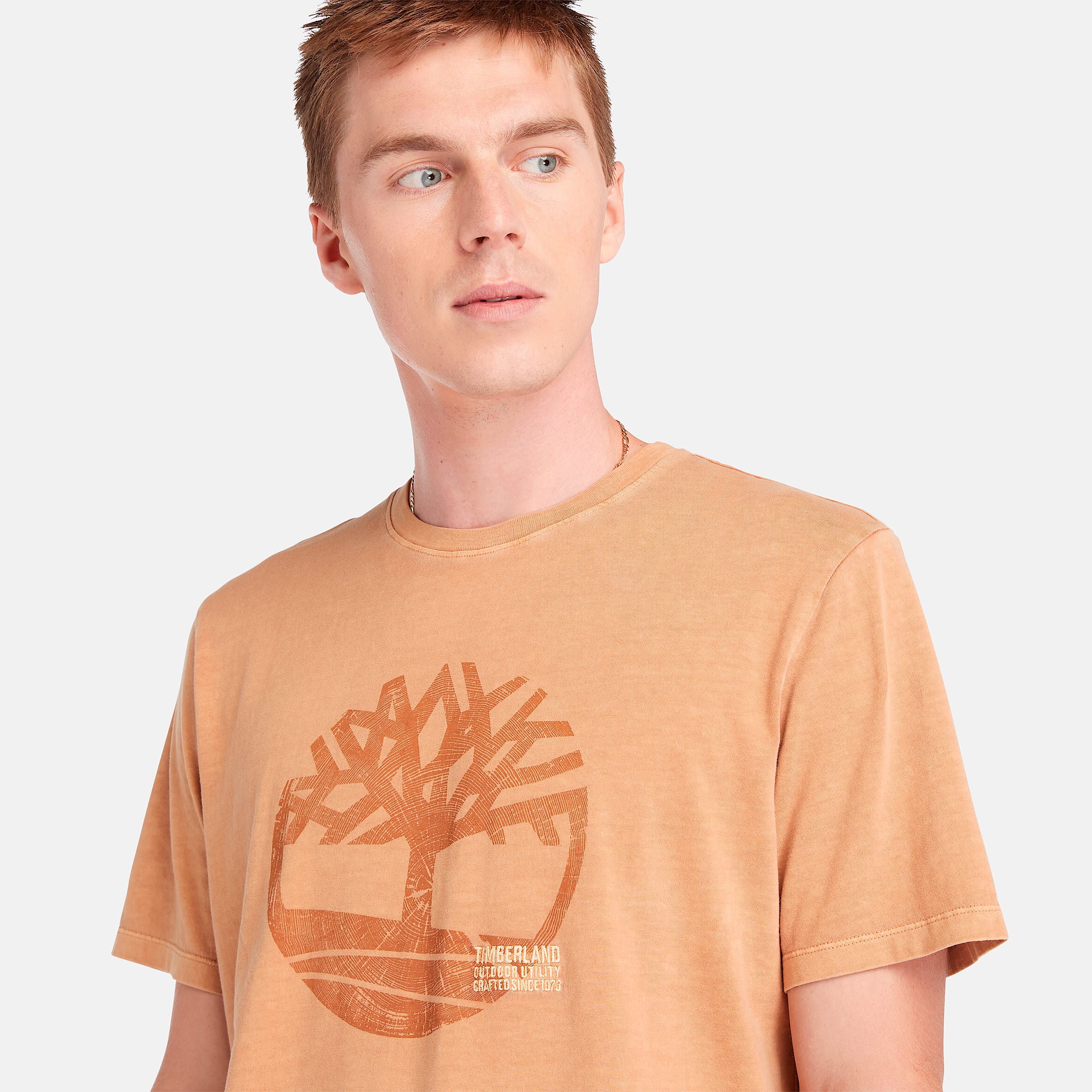 Mens Merrymack River Garment Dye Logo Graphic TShirt TBL Wheat Boot ALT2