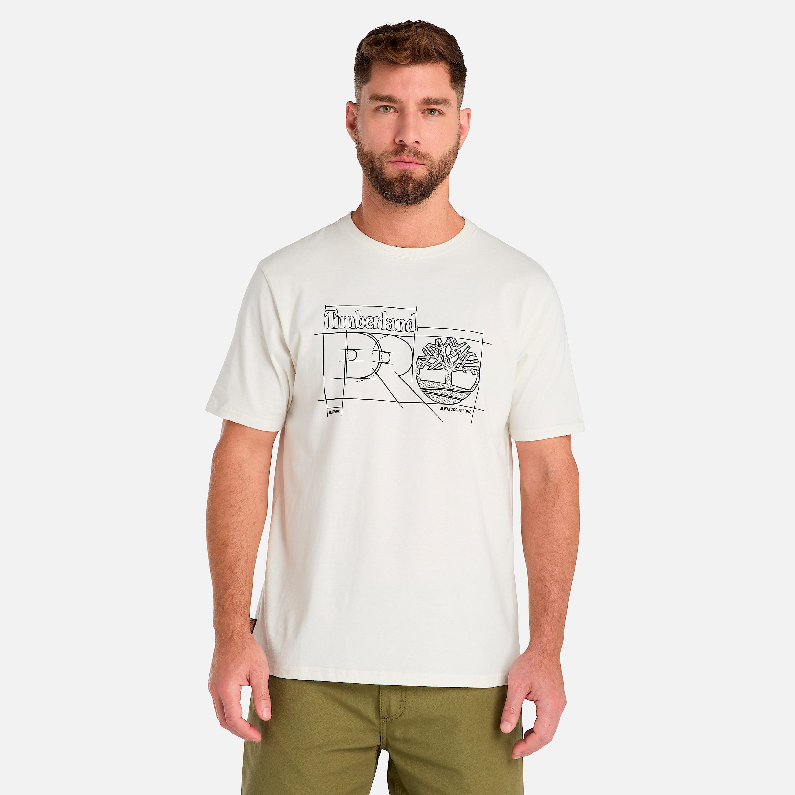 Mens Timberland PRO Innovation Blueprint TShirt TBL Vintage White HERO