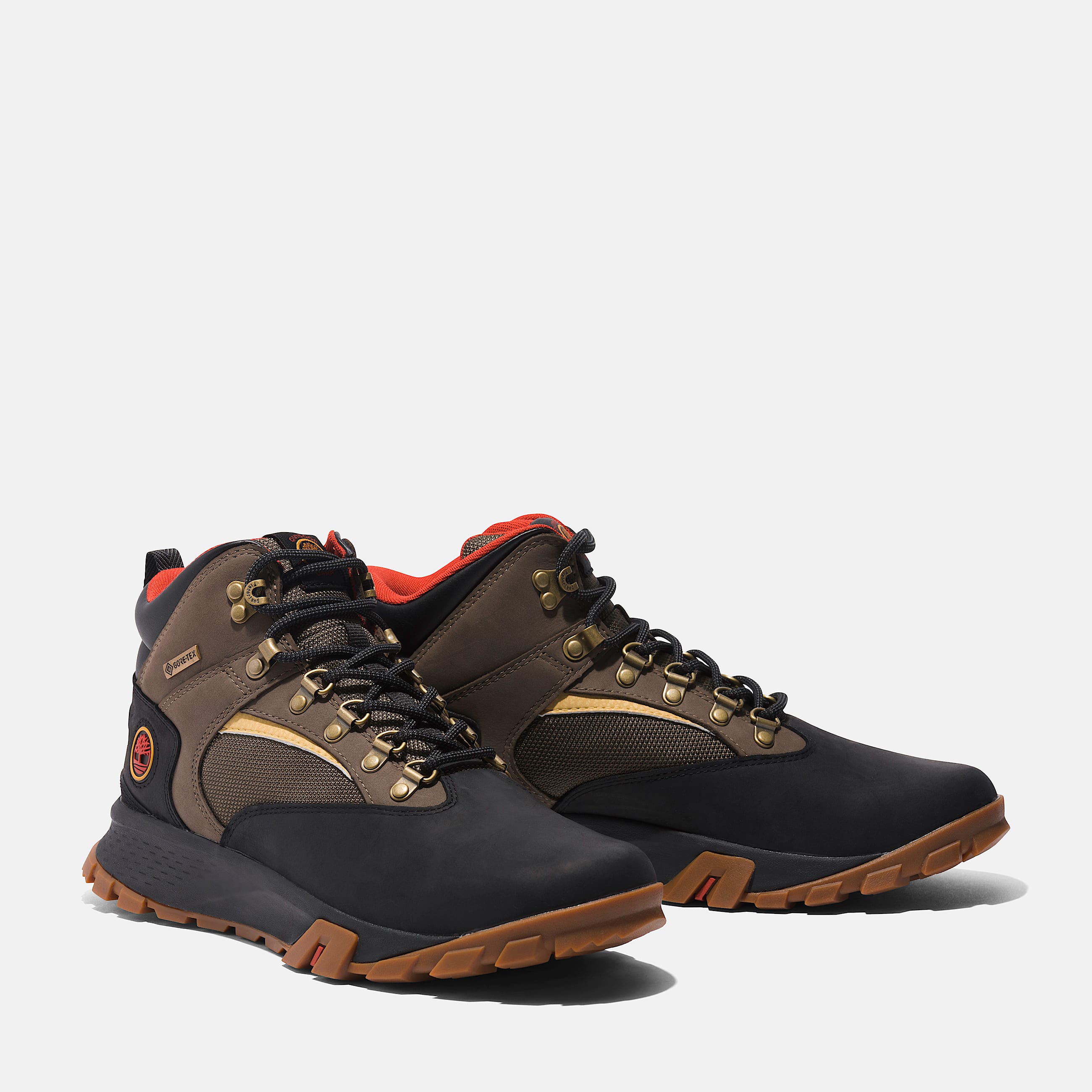 Mens Waterproof Mt Lincoln Mid Hiker Boot TBL Black FullGrain wBrn ALT4