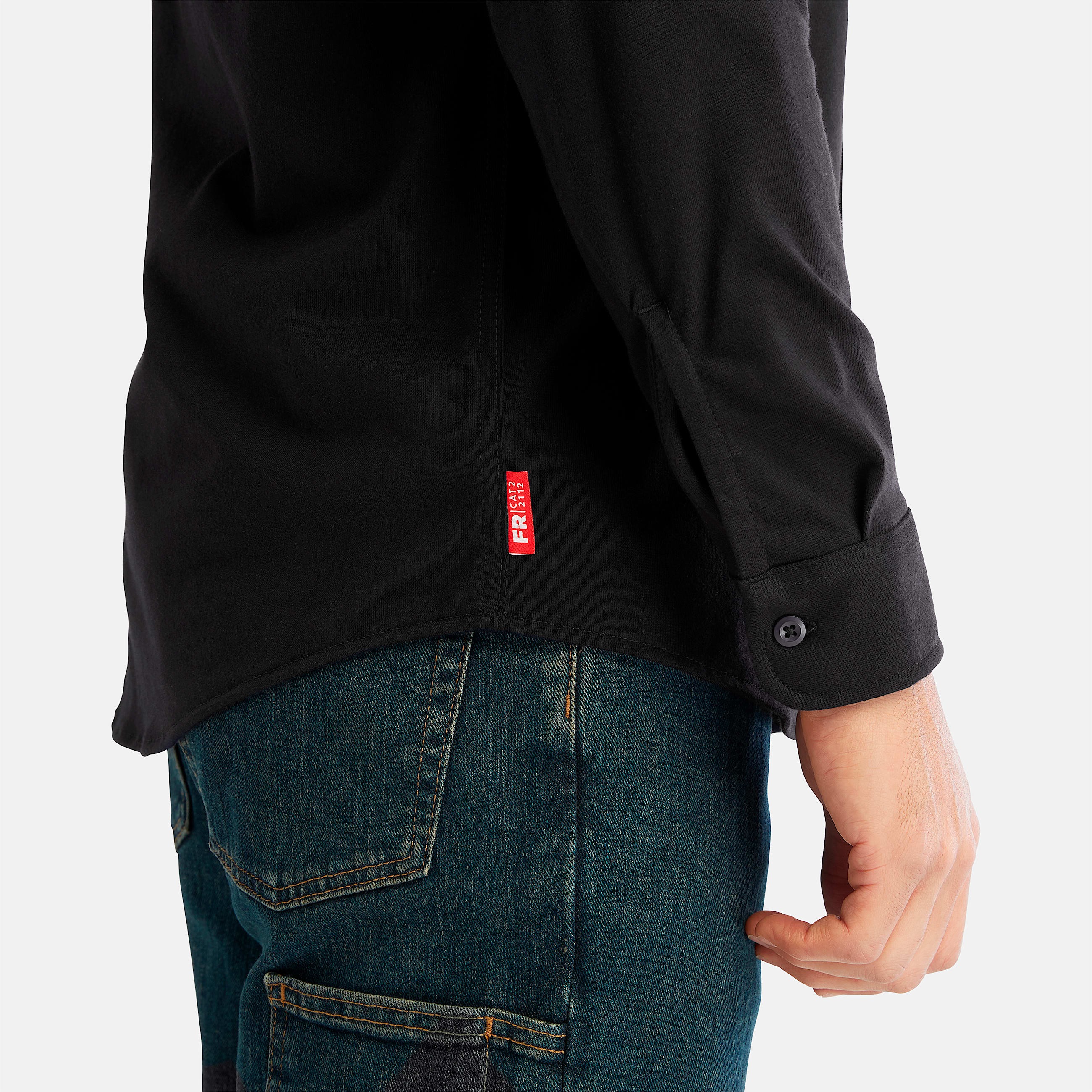 Camisa ignfuga de algodn Timberland PRO para hombre TBL Negro ALT3