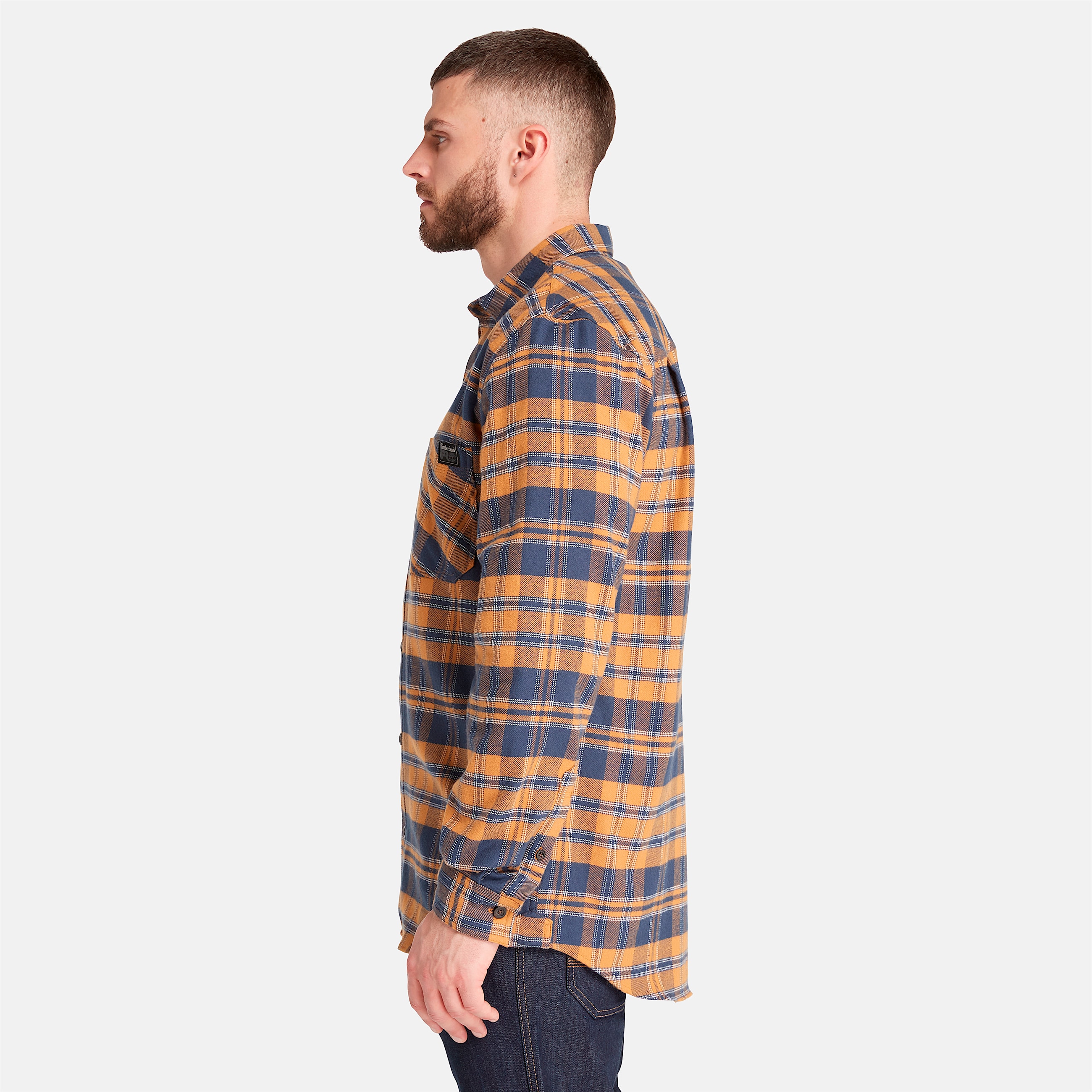 Mens Timberland PRO Woodfort Midweight Flannel Shirt TBL Wheat Boot YarnDyed ALT8