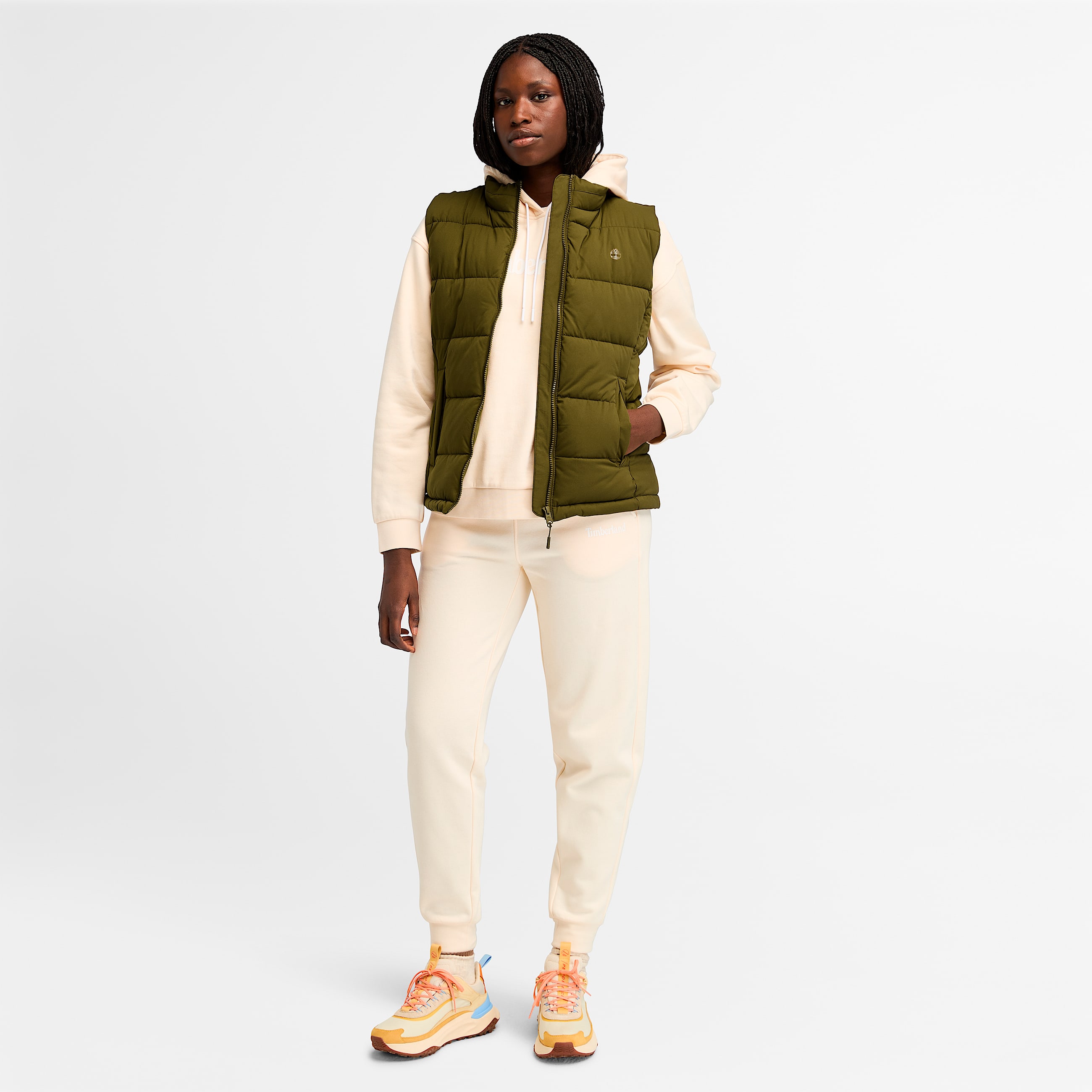 Womens WaterRepellent Puffer Vest TBL Dark Olive ALT1