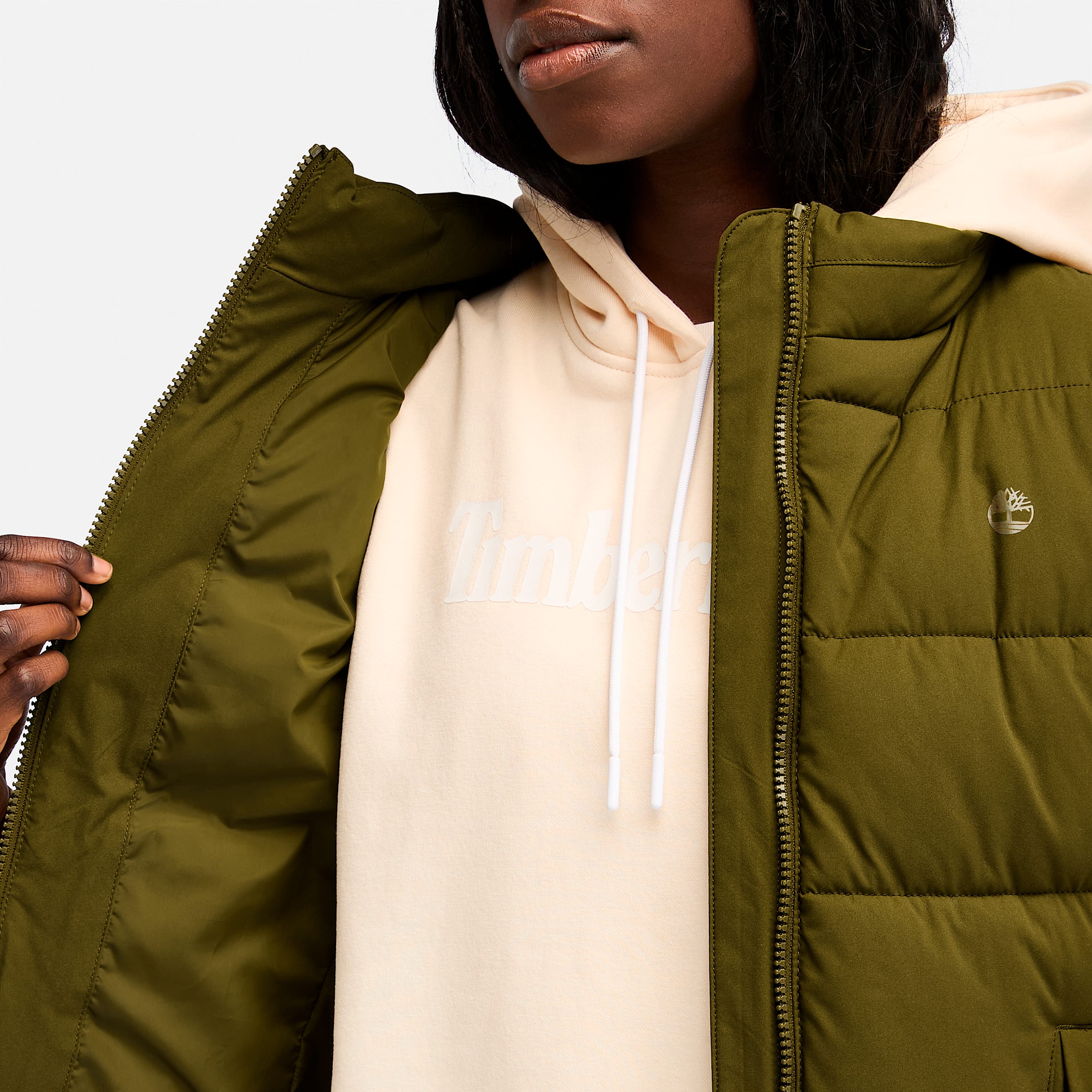 Womens WaterRepellent Puffer Vest TBL Dark Olive ALT2