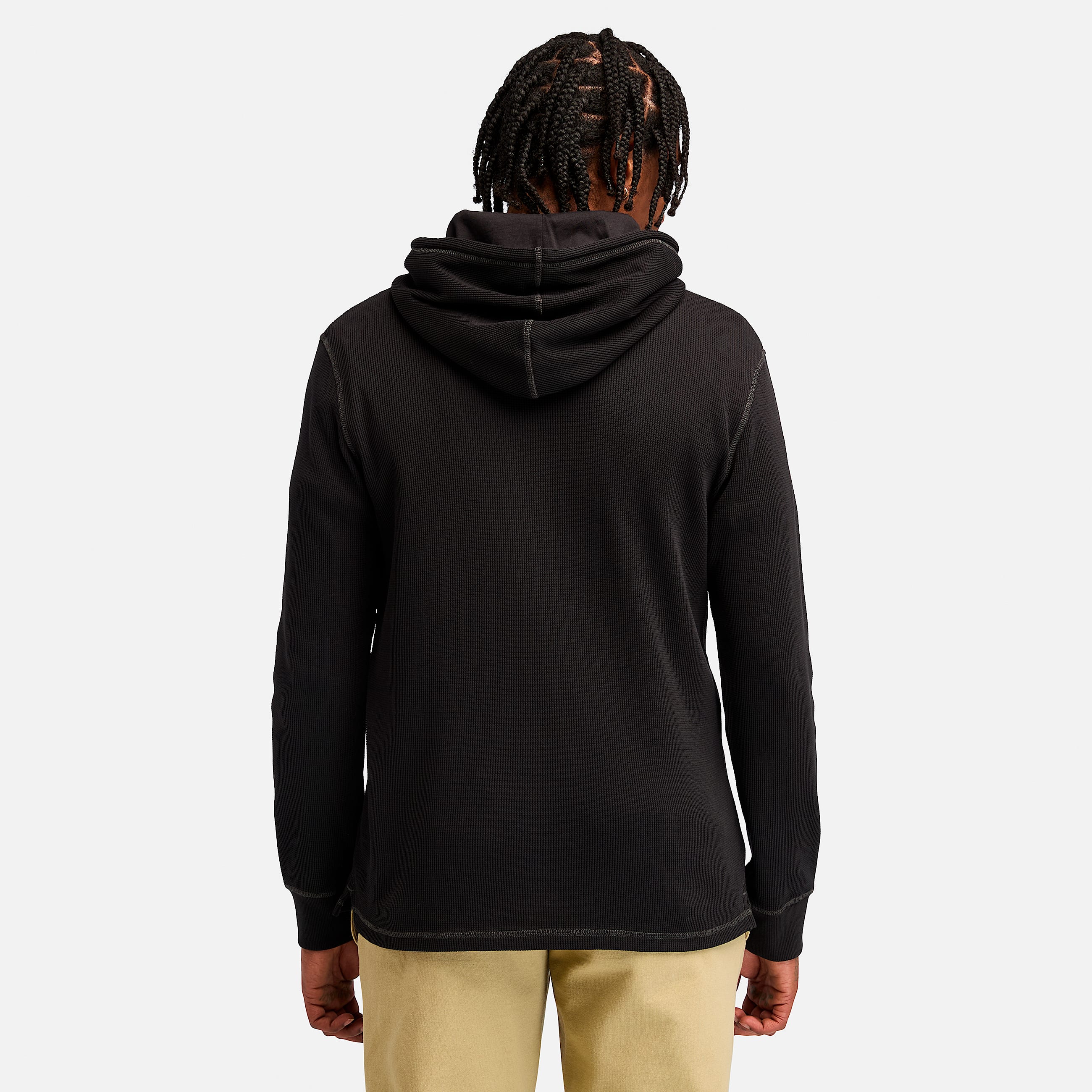 Mens Wharf River Waffle Hoodie TBL Black ALT9