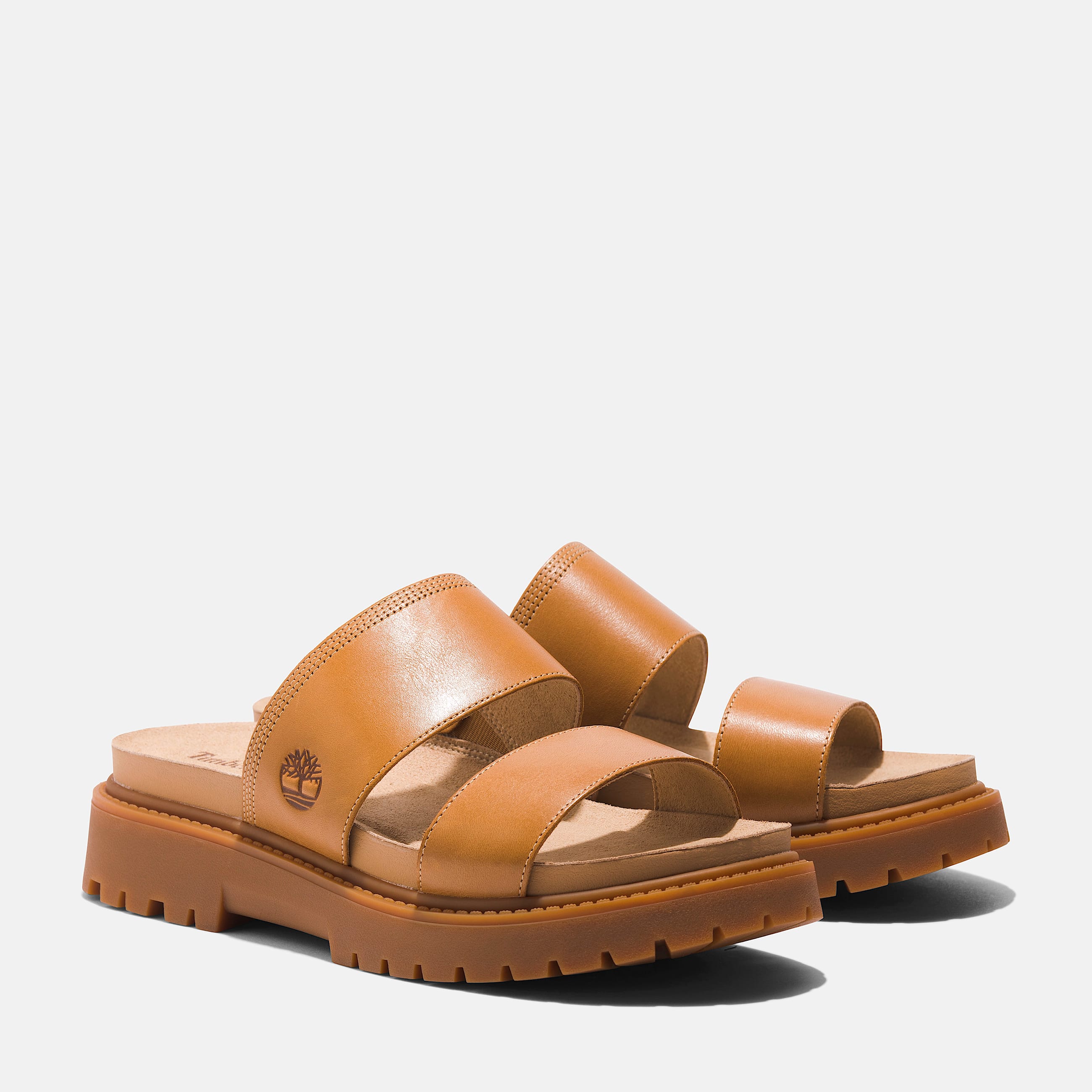 Womens Clairemont Way Slide Sandal TBL Beige FullGrain ALT4