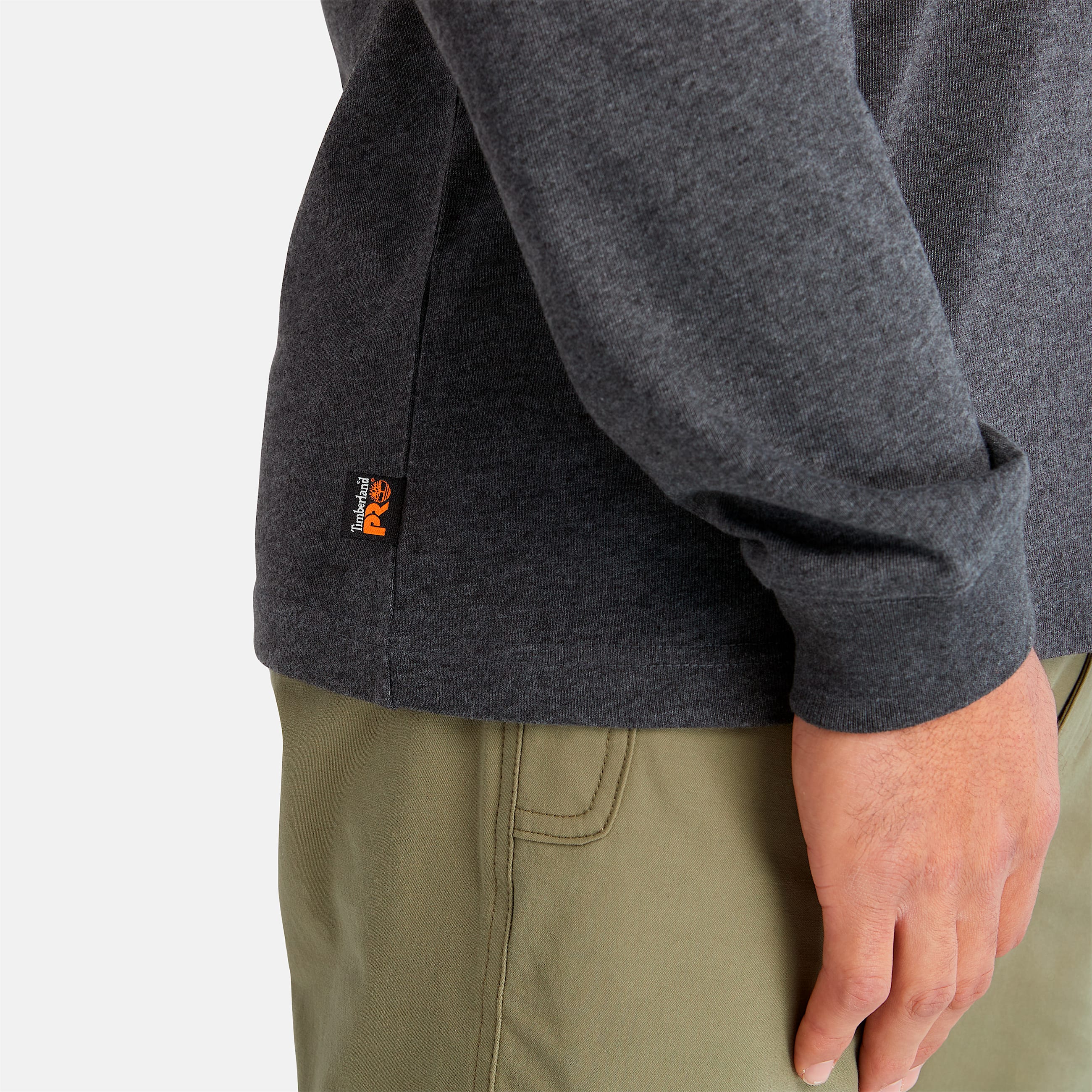 Mens Timberland PRO Core Pocket LongSleeve TShirt TBL Deep Grey Heather ALT3