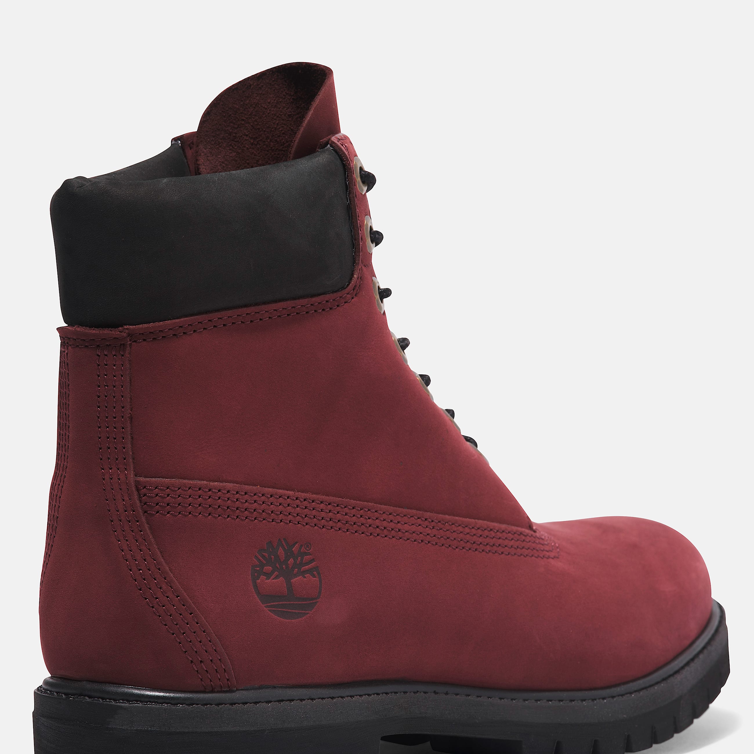 Mens Timberland Premium 6Inch Waterproof Boot TBL Burgundy Nubuck ALT7