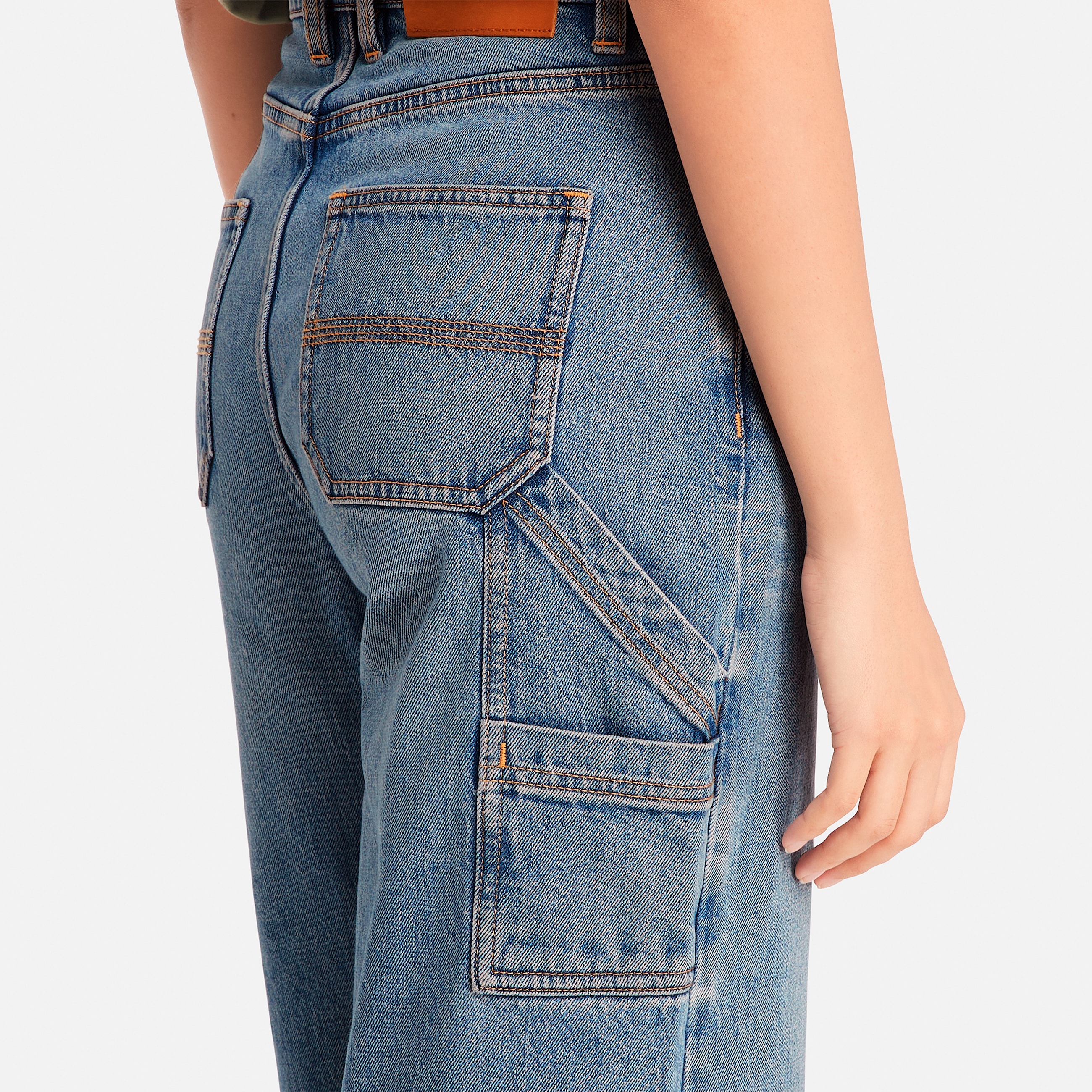 Womens Denim Carpenter Pant with Refibra Technology TBL Mid Blue ALT2