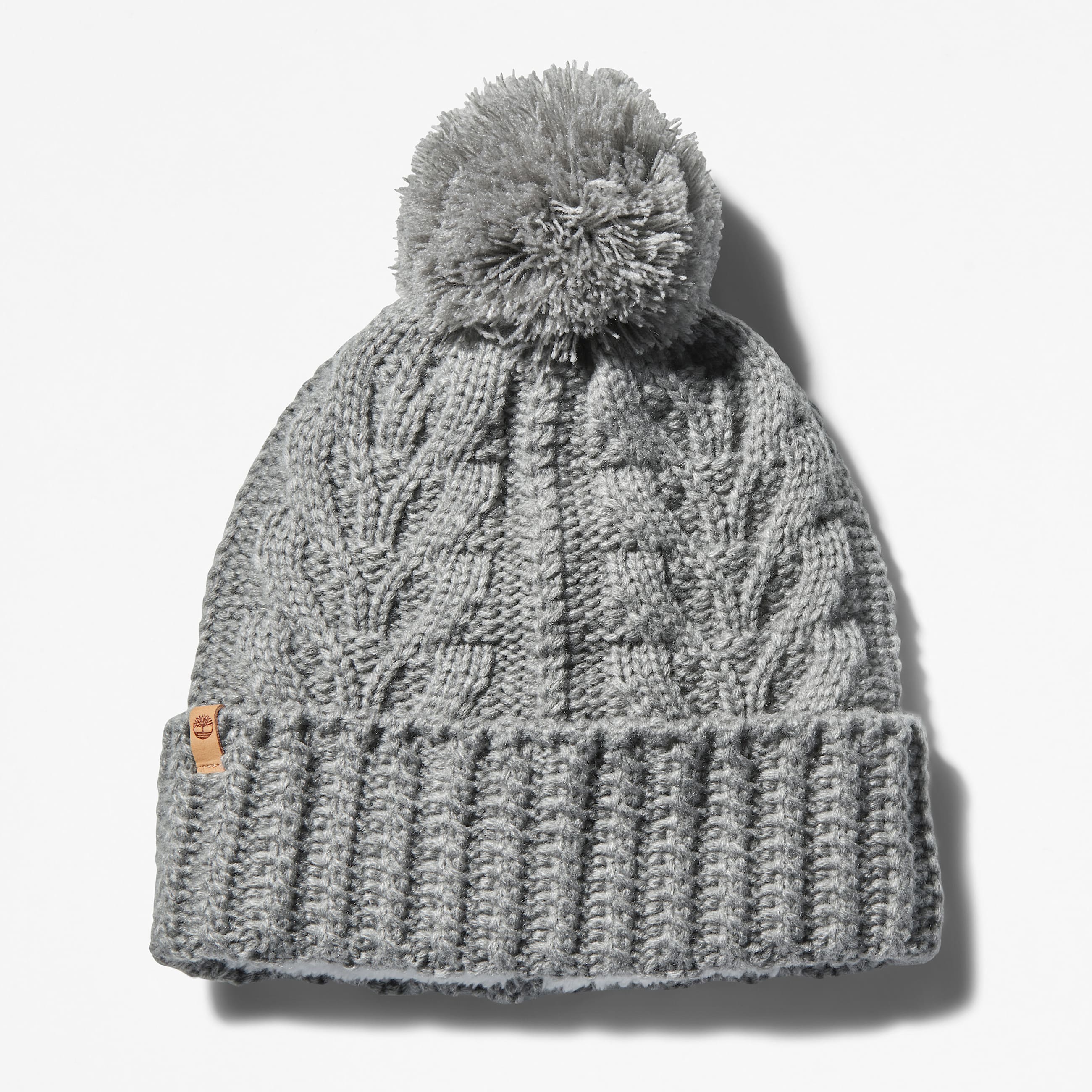 Womens Autumn Woods Cable Beanie with Pom TBL Light Grey Heather HERO
