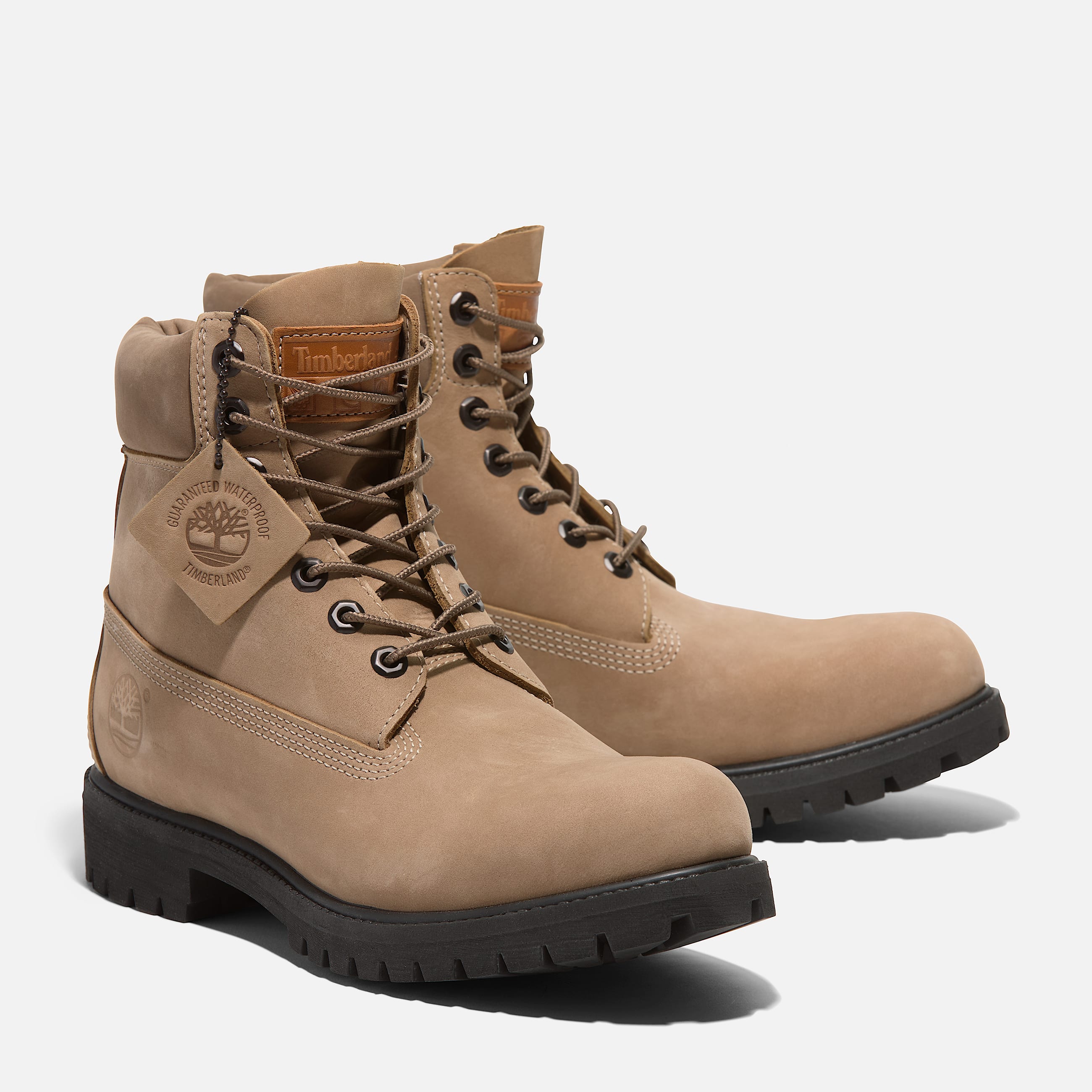 Mens Timberland Premium 6Inch Waterproof Boot TBL Beige Nubuck ALT4