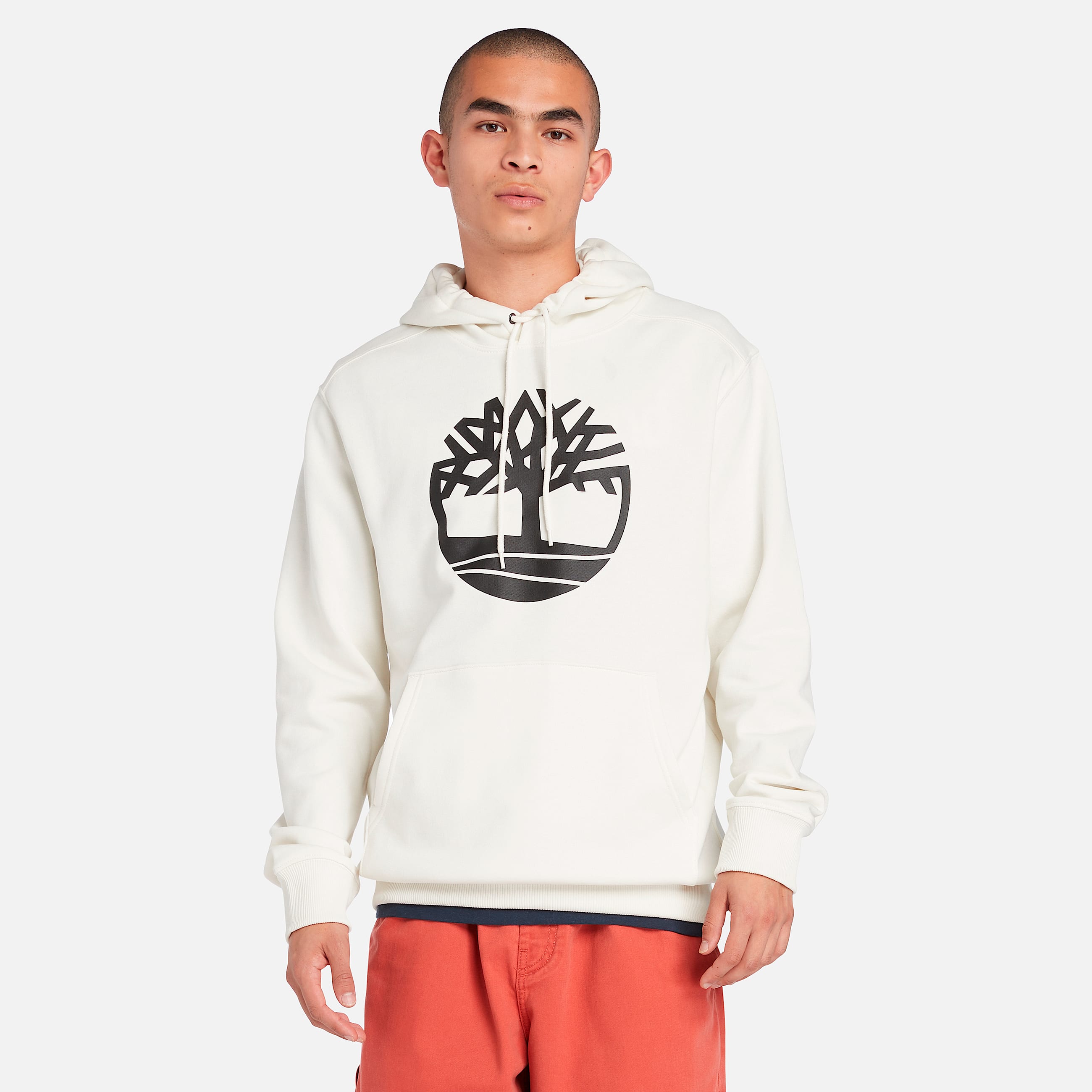 Mens Kennebec River Tree Logo Hoodie TBL Vintage White HERO