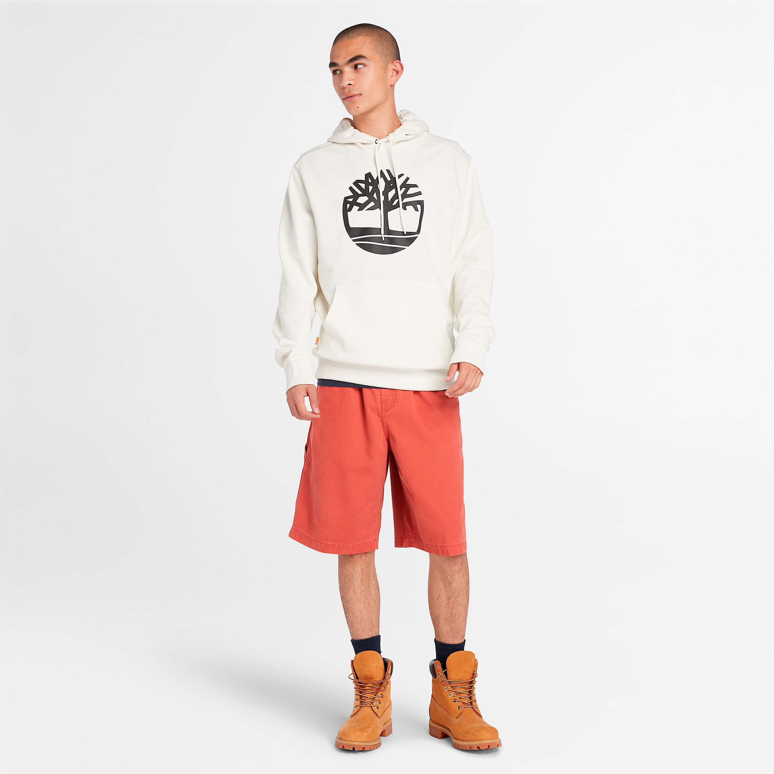 Mens Kennebec River Tree Logo Hoodie TBL Vintage White ALT1