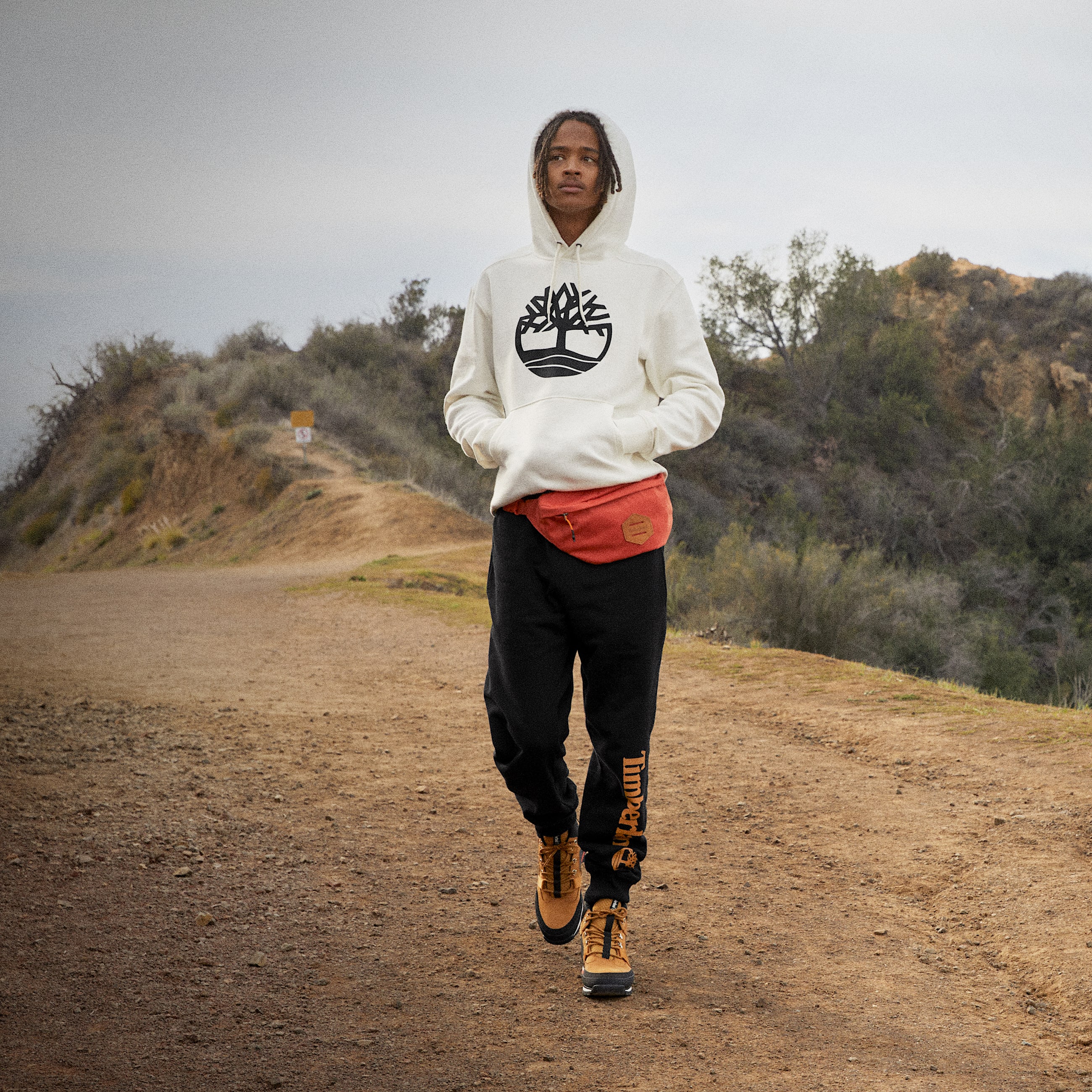 Mens Kennebec River Tree Logo Hoodie TBL Vintage White ALT7