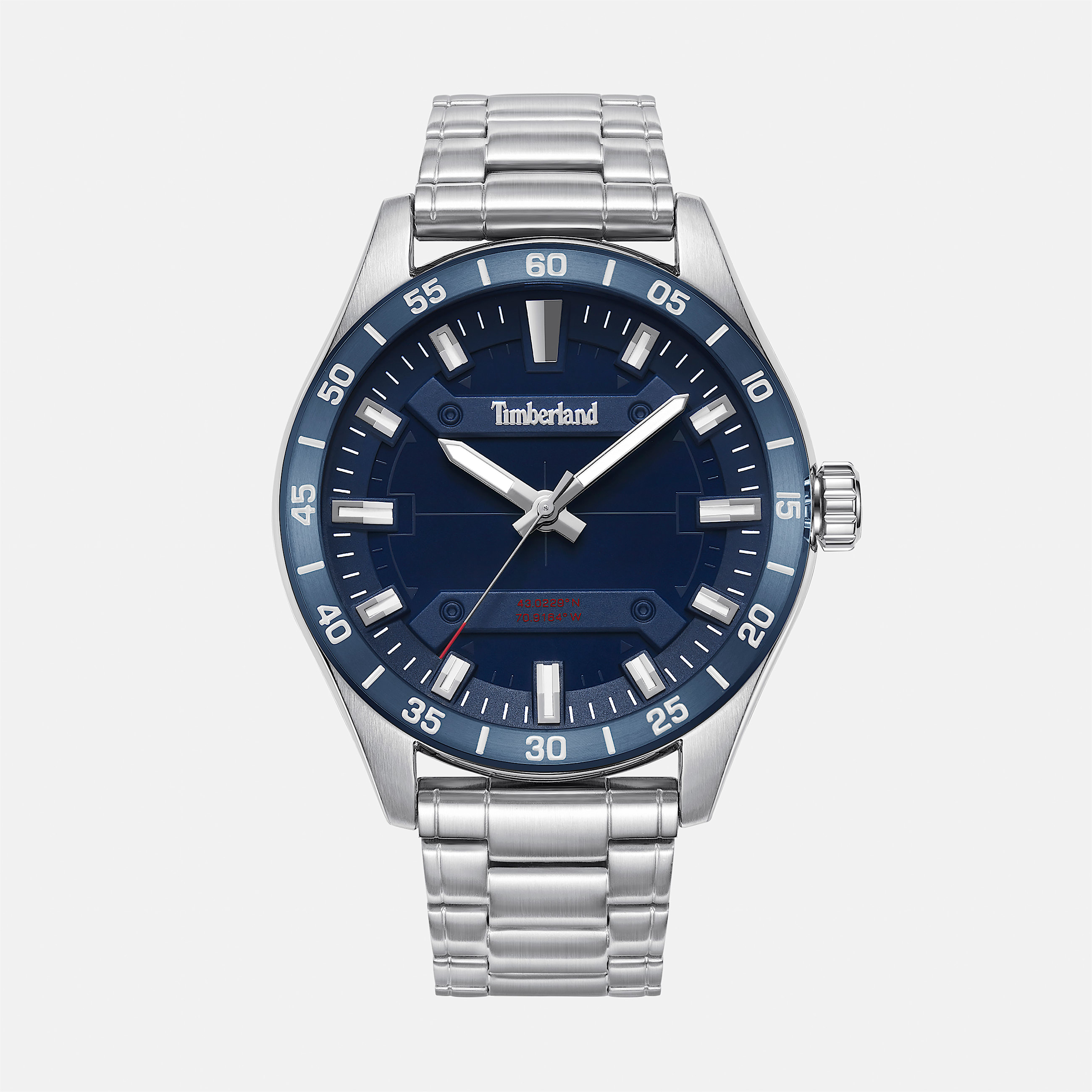 Mens Calverton Watch TBL Blue FaceSilver Band HERO