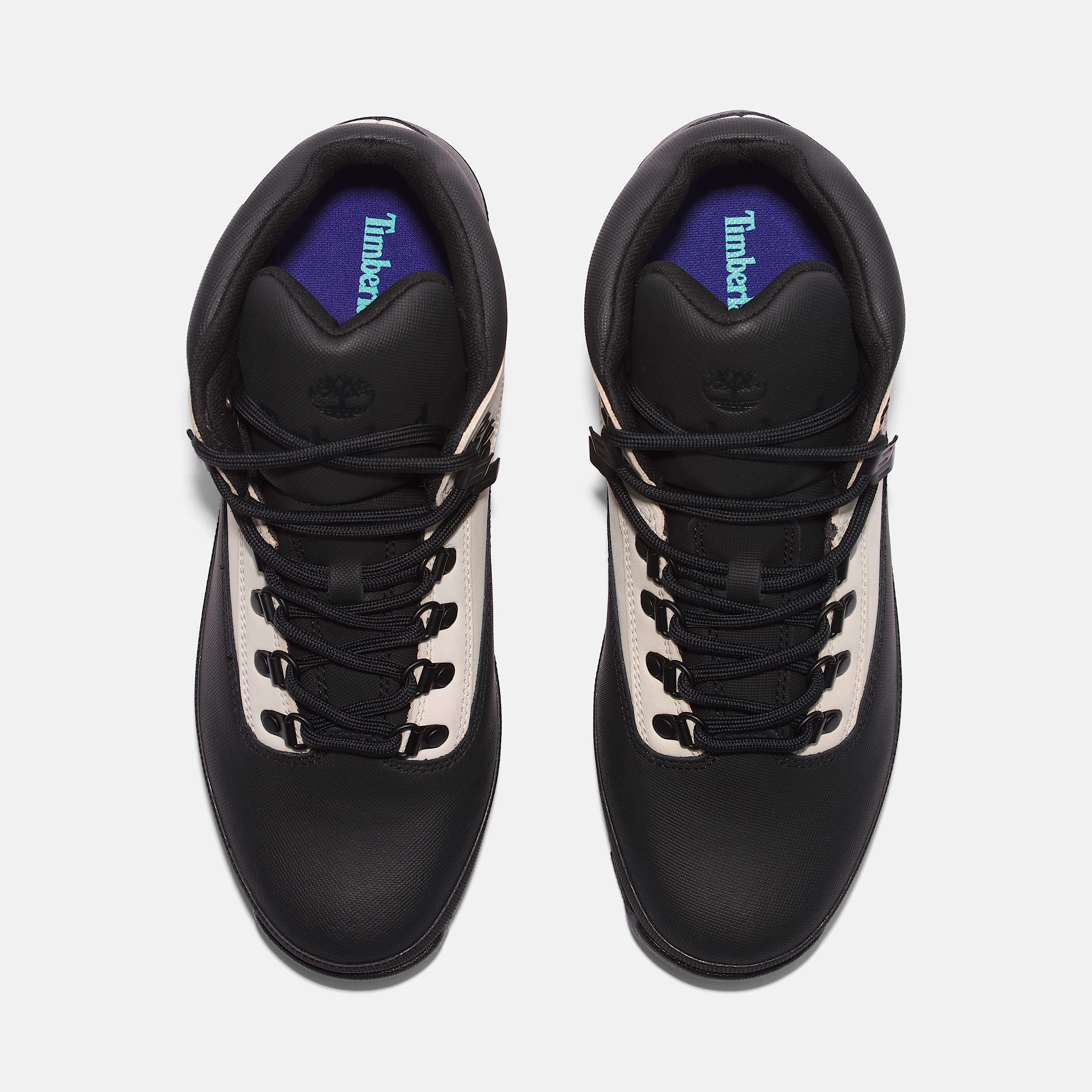 Mens Ski School Timberland Euro Hiker Leather Boot TBL Black Helcor LeatherWhite ALT2