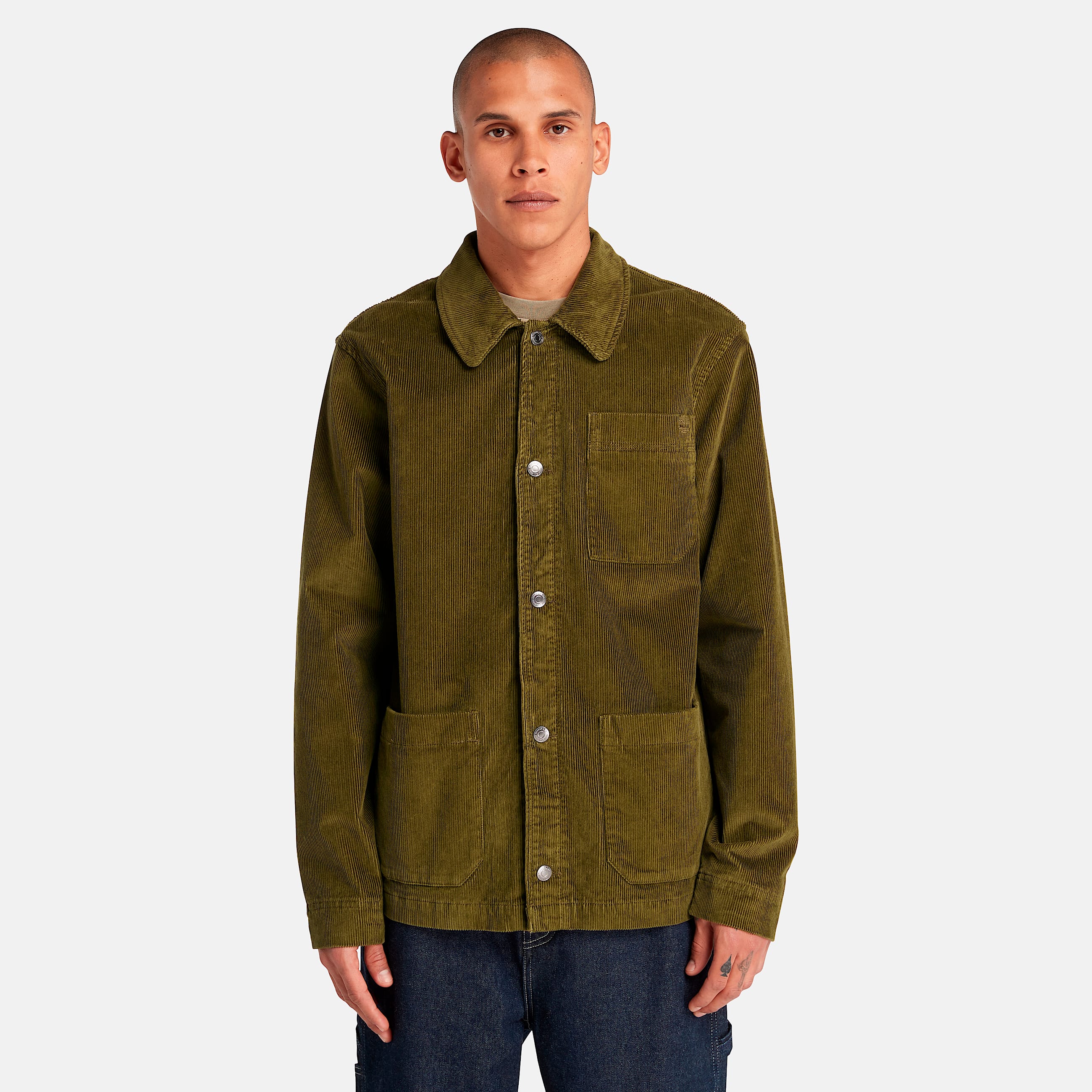 Mens Kempshire Corduroy Chore Jacket TBL Dark Olive ALT8