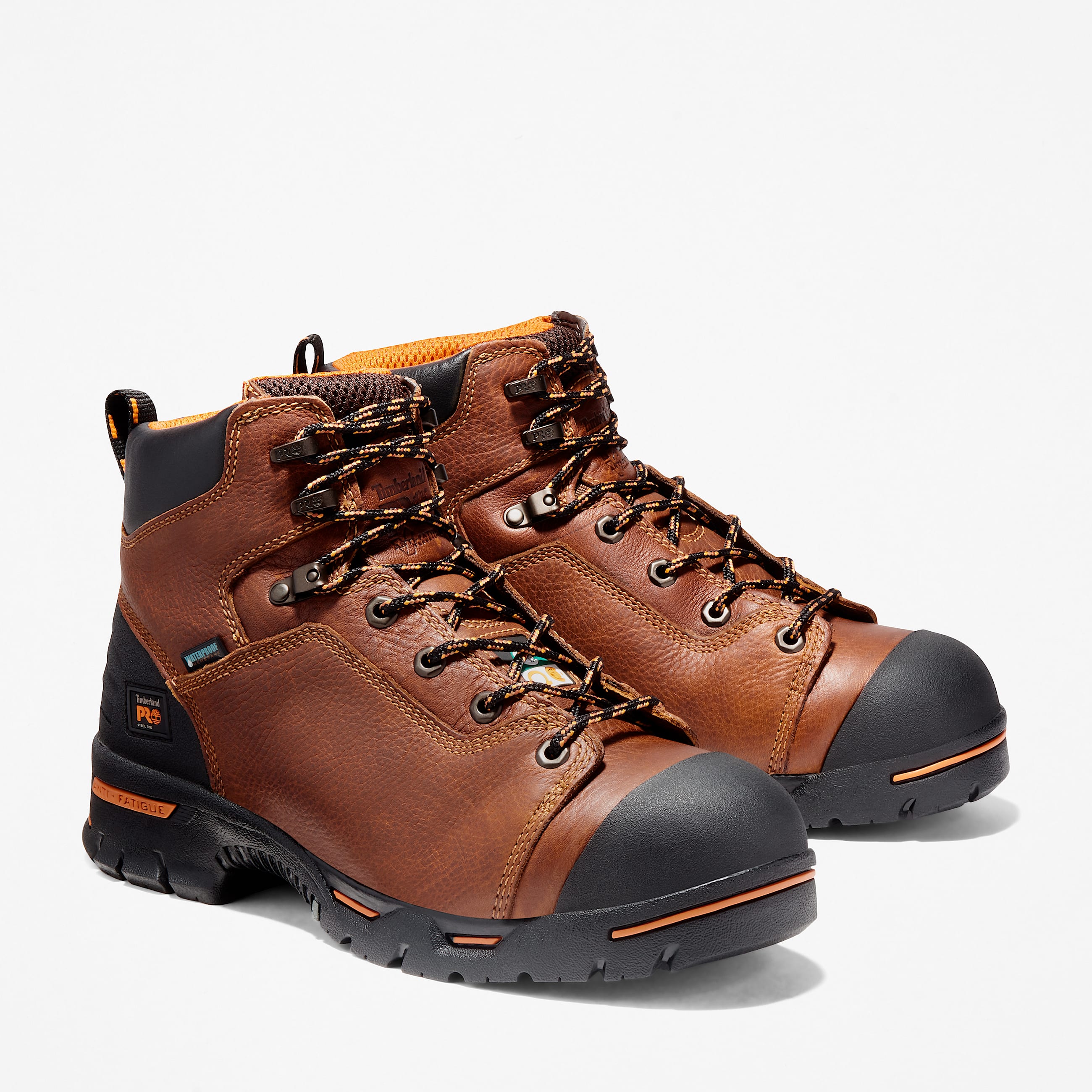 Mens Timberland PRO Endurance 6 Steel Toe Waterproof Work Boot TBL Brown ALT4