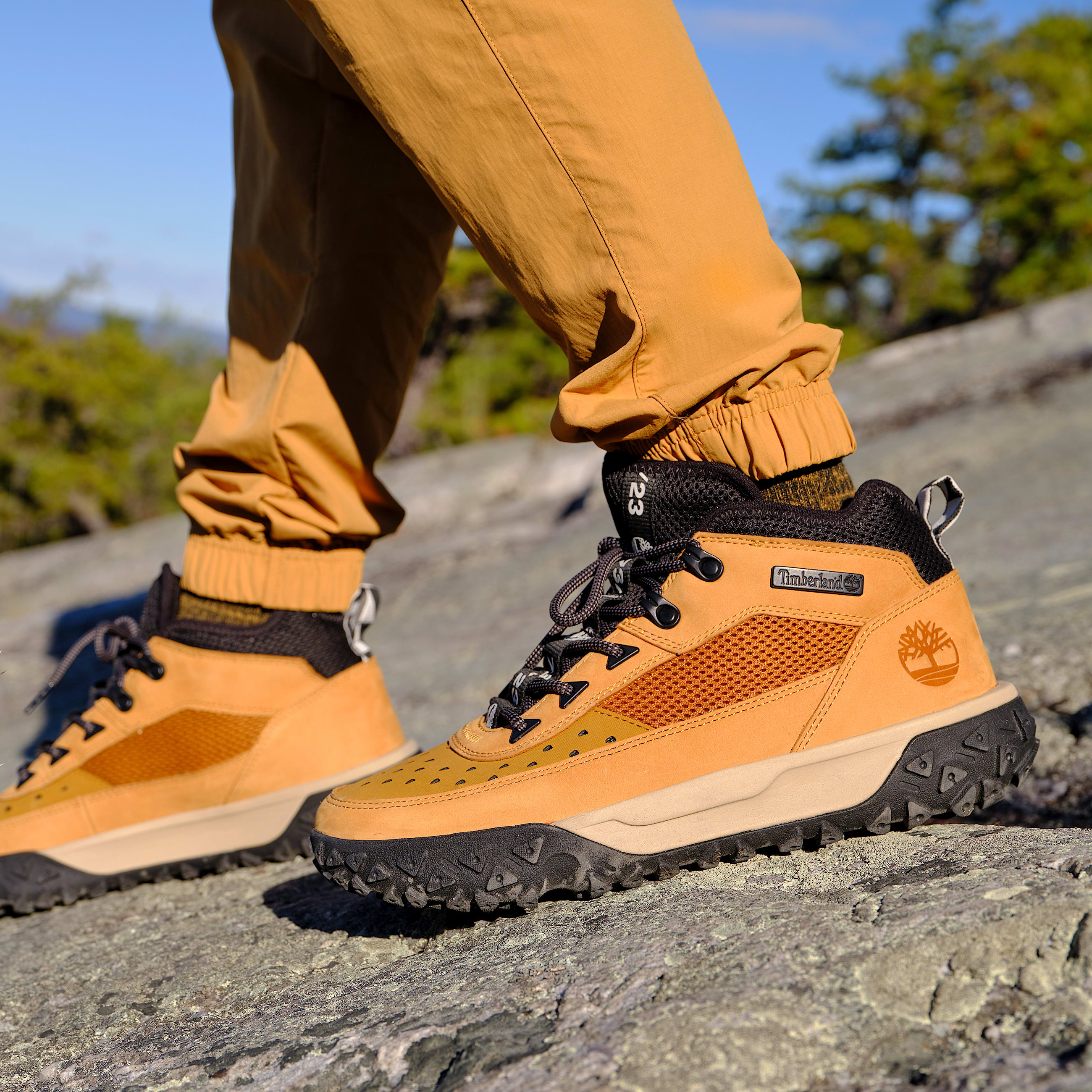 Mens GreenStride Motion 6 Mid LaceUp Sneaker TBL Wheat ALT1