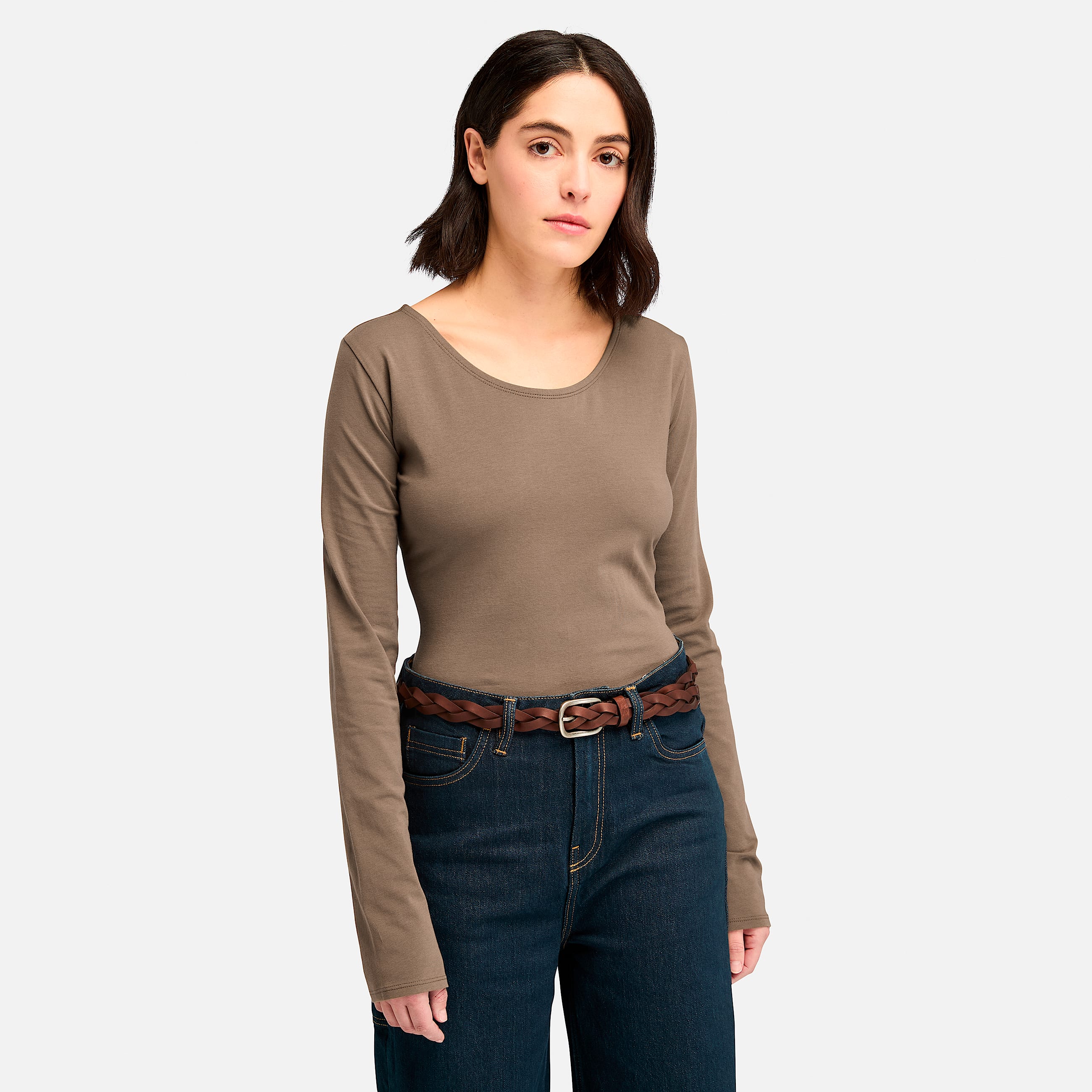 Womens Slim Fit LongSleeve TShirt TBL Chocolate Chip HERO