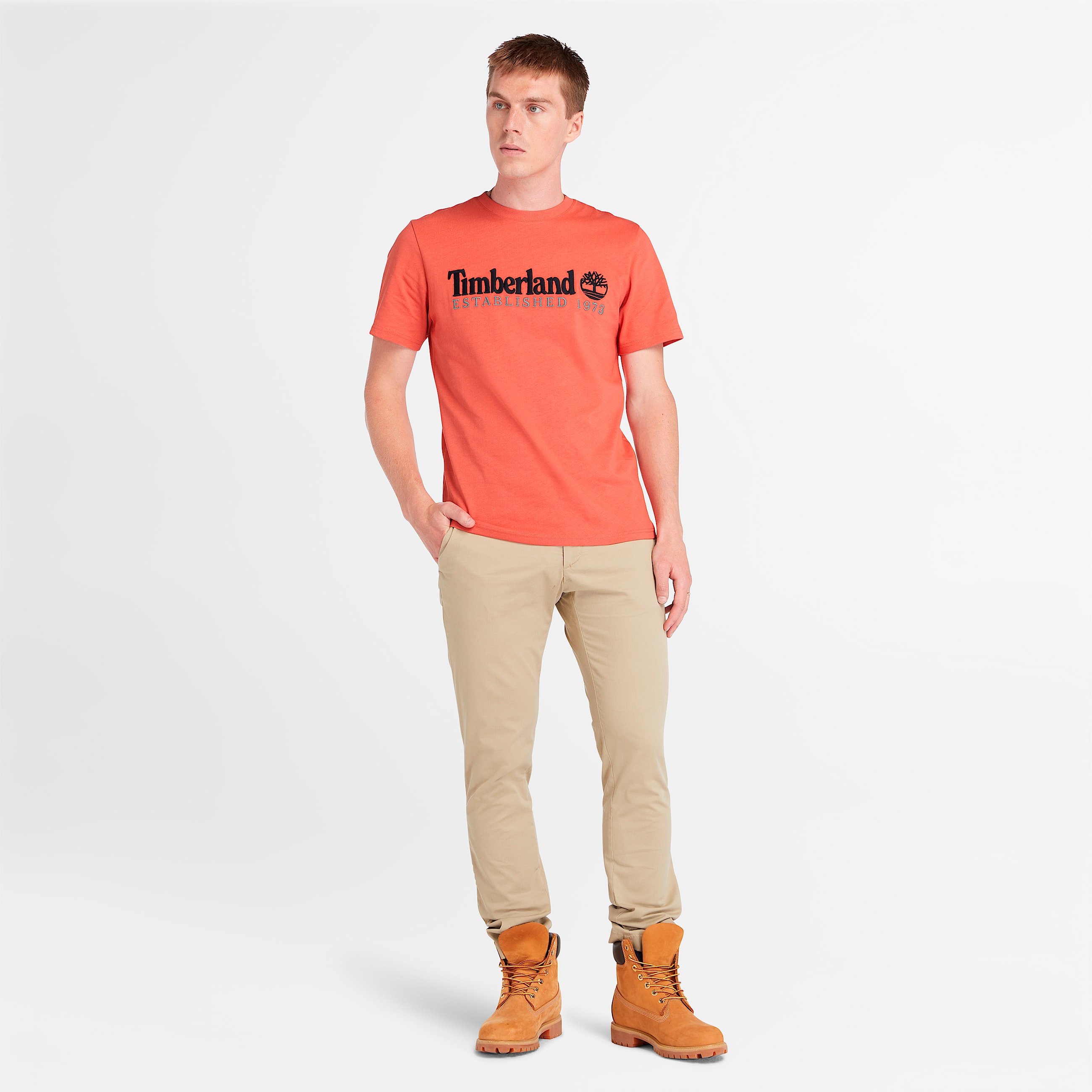 Mens Short Sleeve Embroidery Logo TShirt TBL Burnt Sienna ALT1