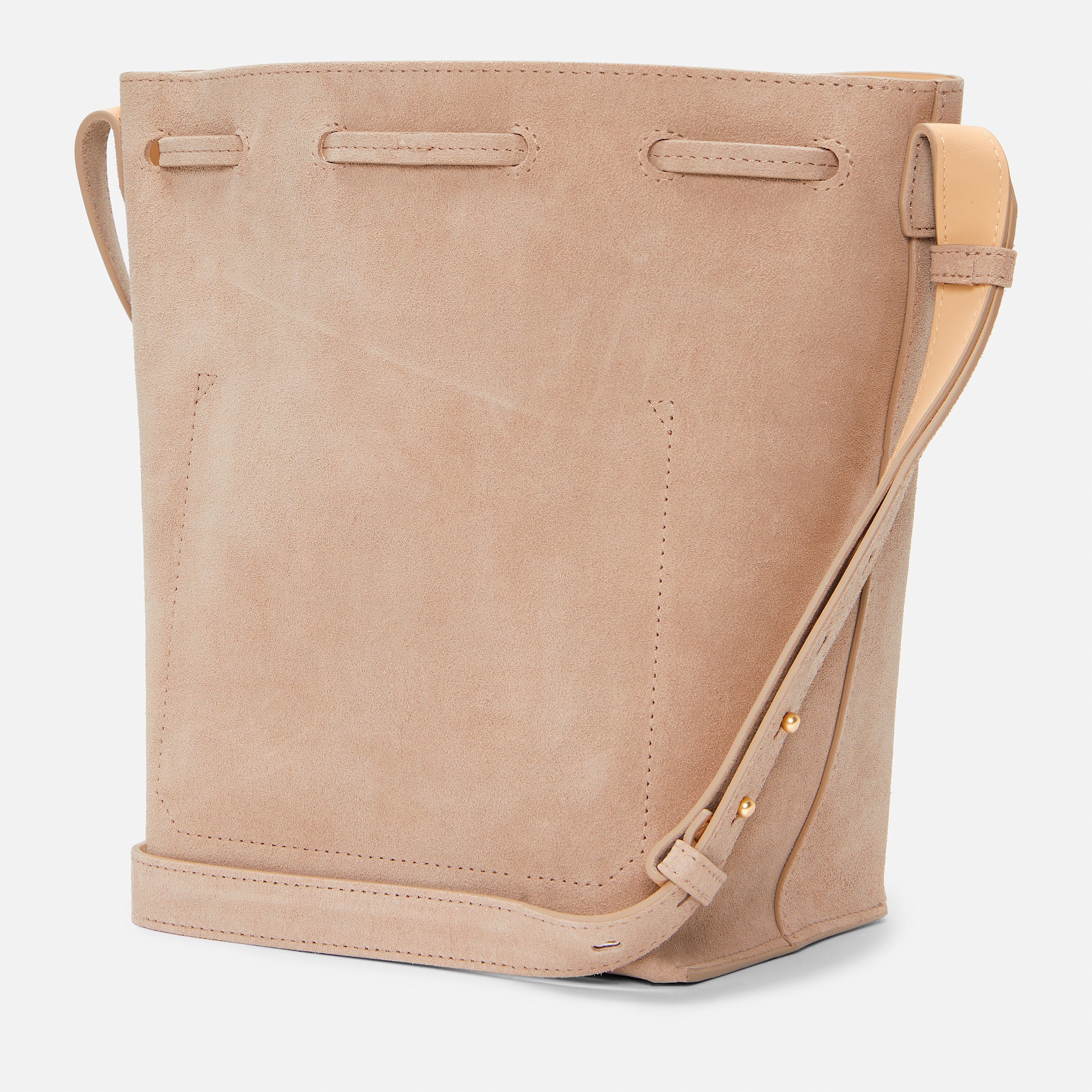 Bolsa Bucket Tuckerman de piel para mujer TBL Gris topo ALT2