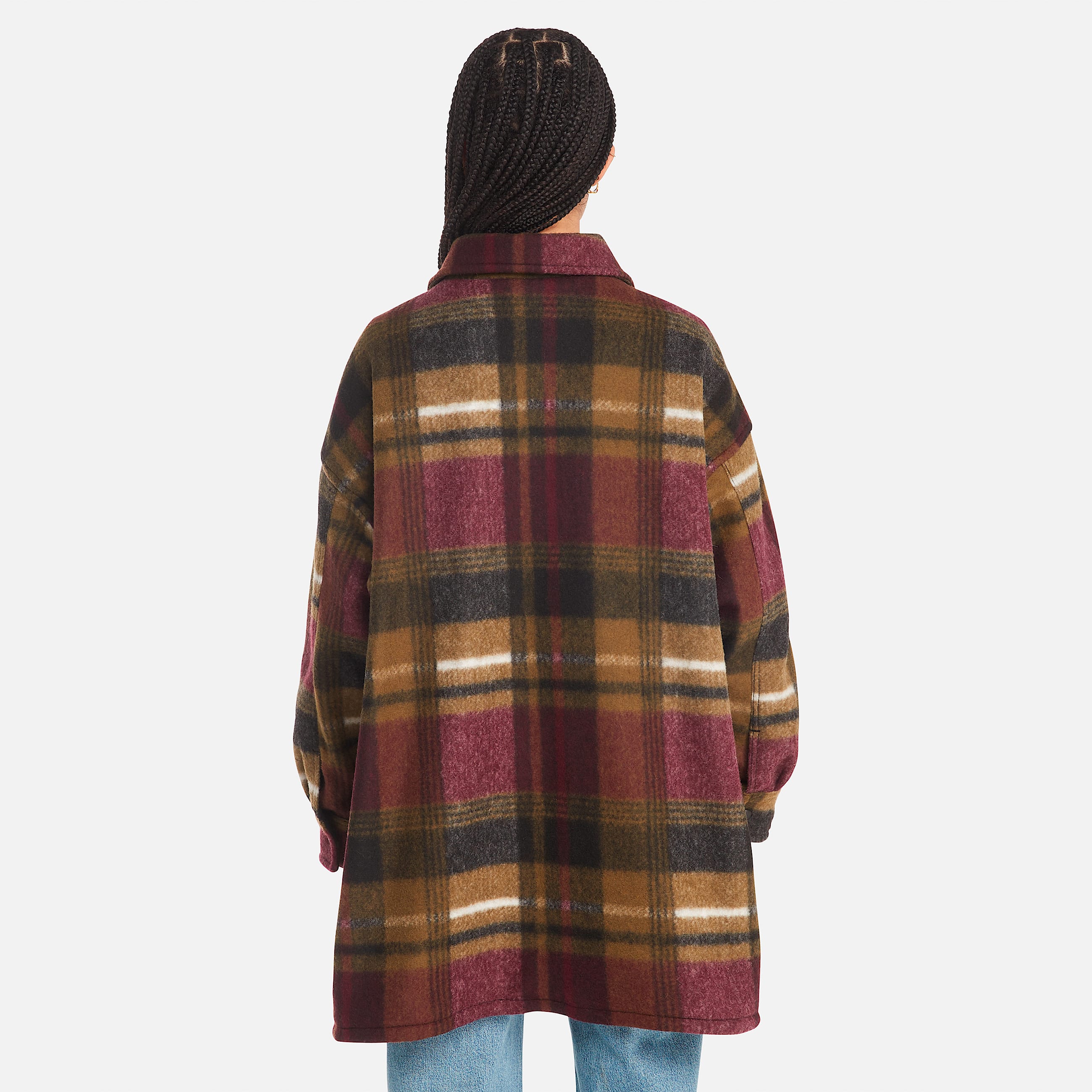 Womens Wool Shirt Jacket TBL Burgundy ALT9