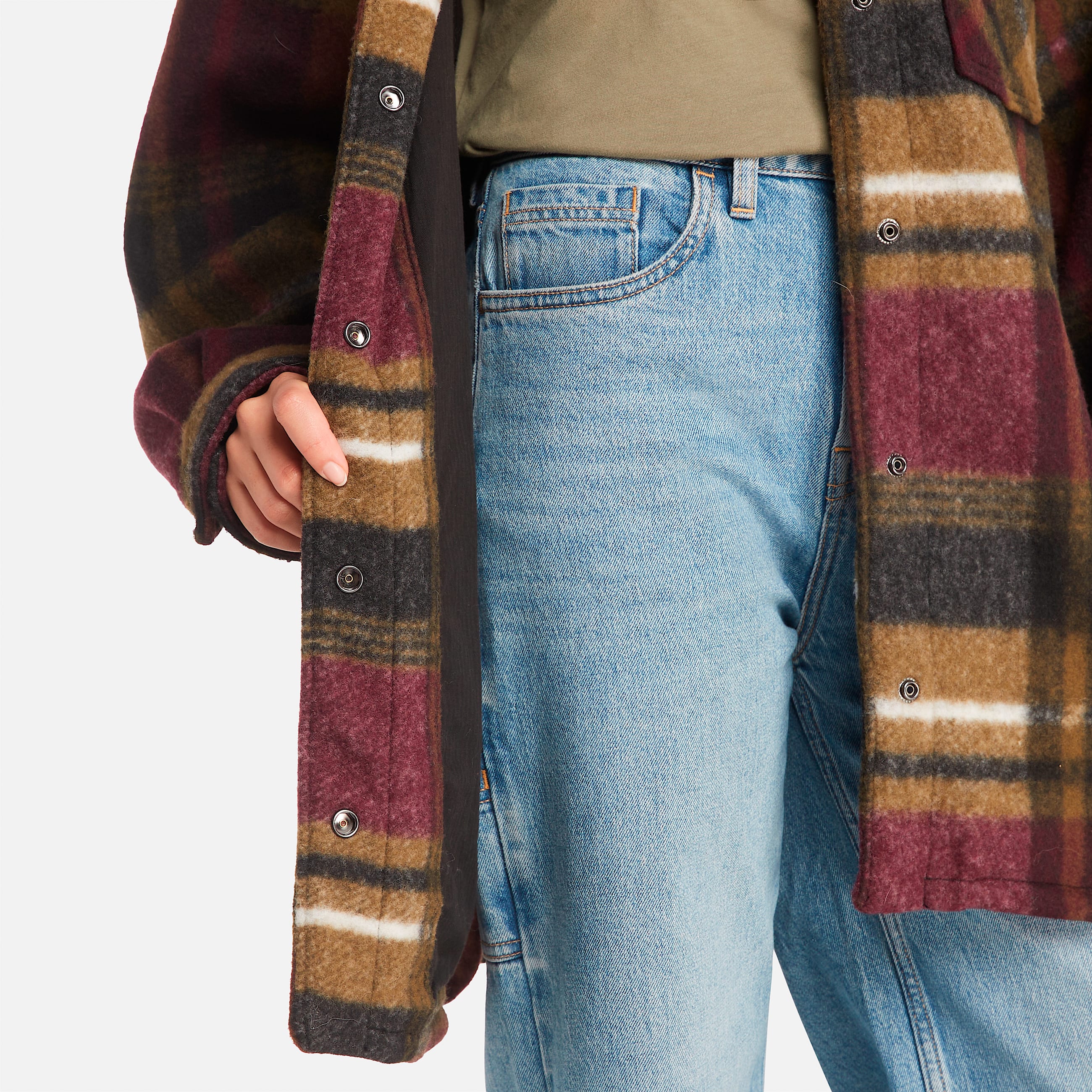 Womens Wool Shirt Jacket TBL Burgundy ALT3