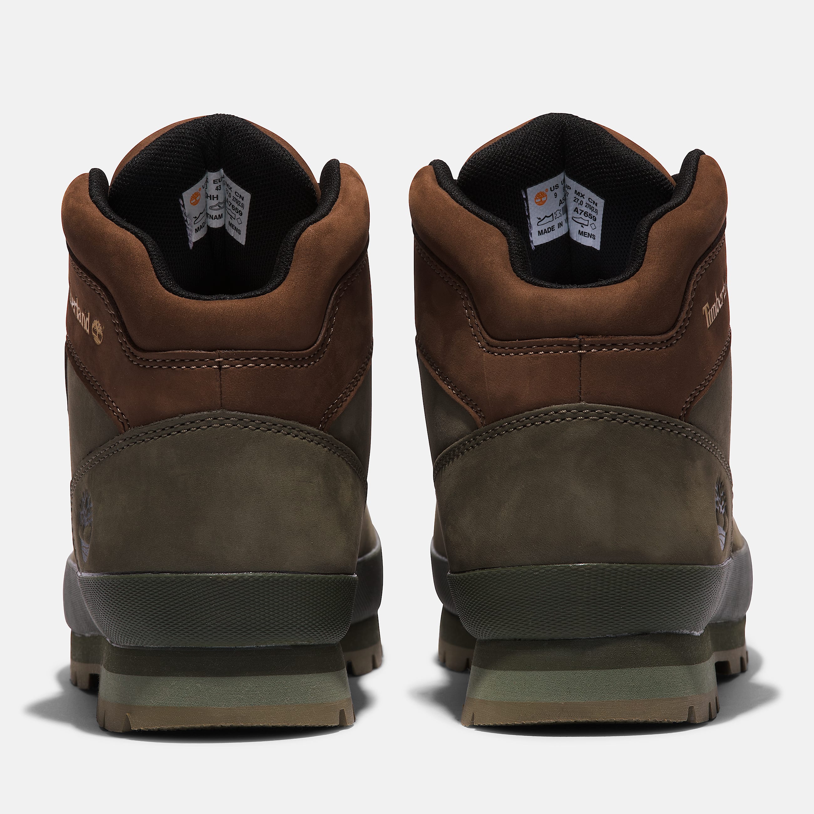 Mens Euro Hiker Leather Boot TBL Dark Green Nubuck ALT5