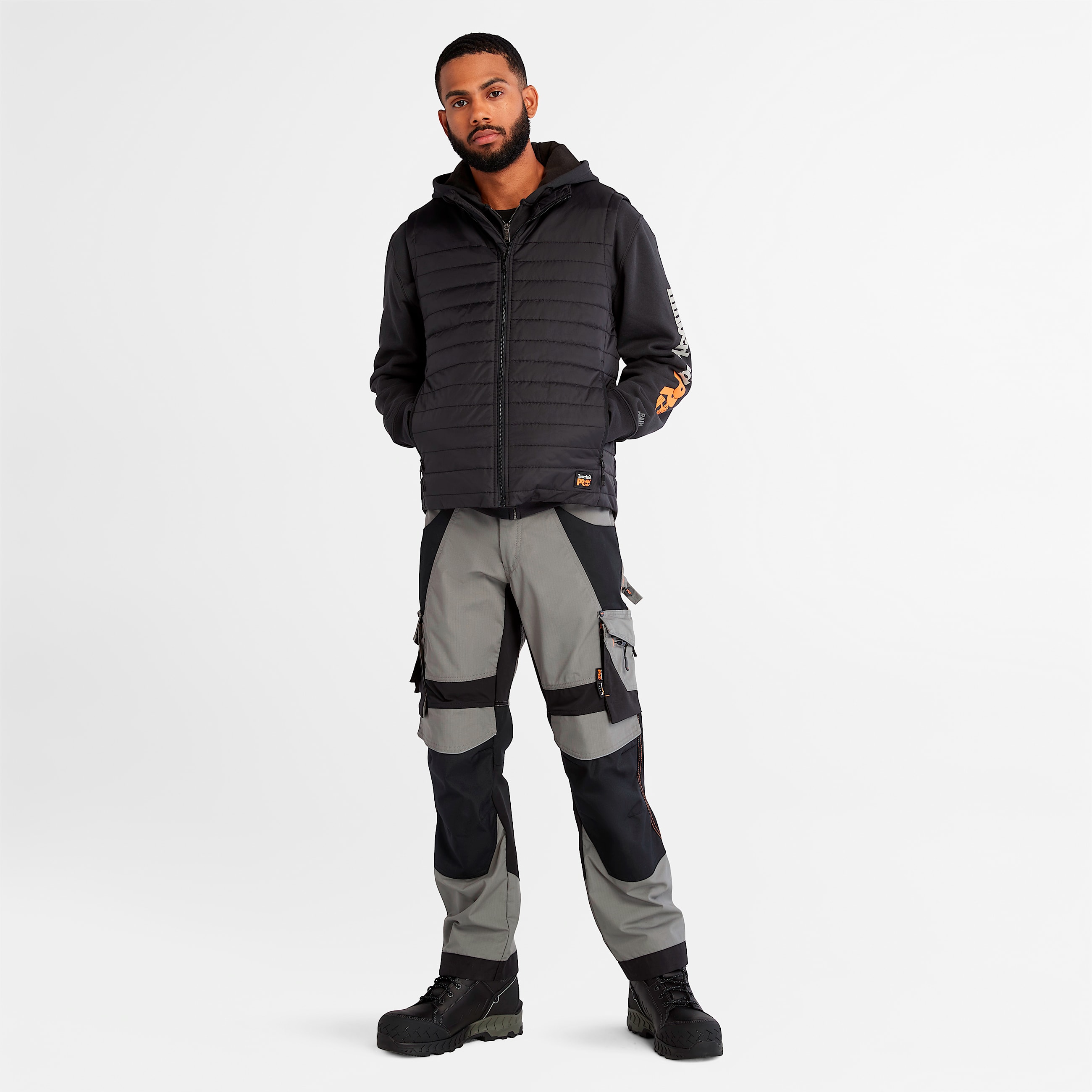 Mens Timberland PRO Hood Honcho Sport FullZip Hoodie TBL Black ALT1