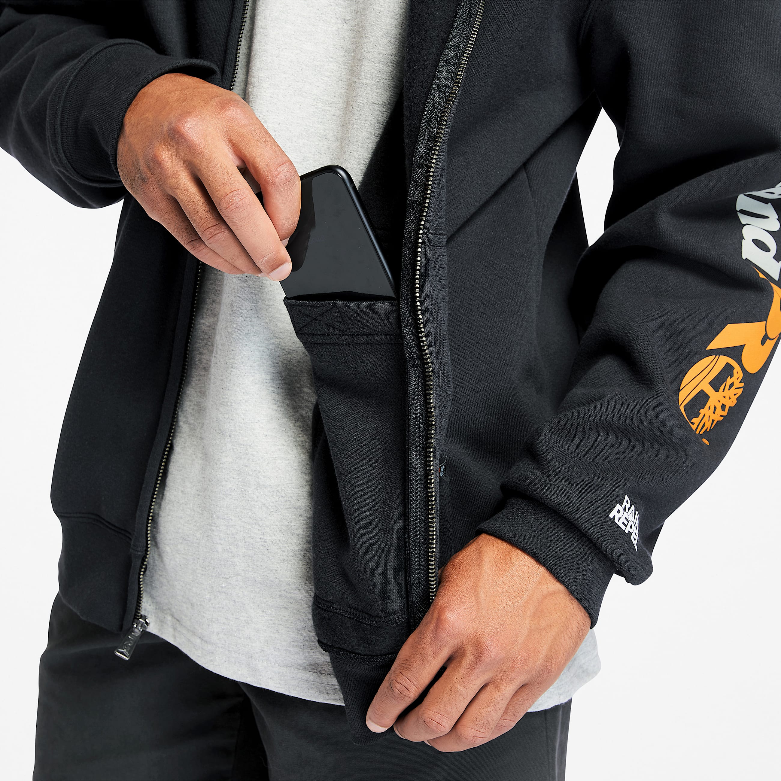 Mens Timberland PRO Hood Honcho Sport FullZip Hoodie TBL Black ALT4