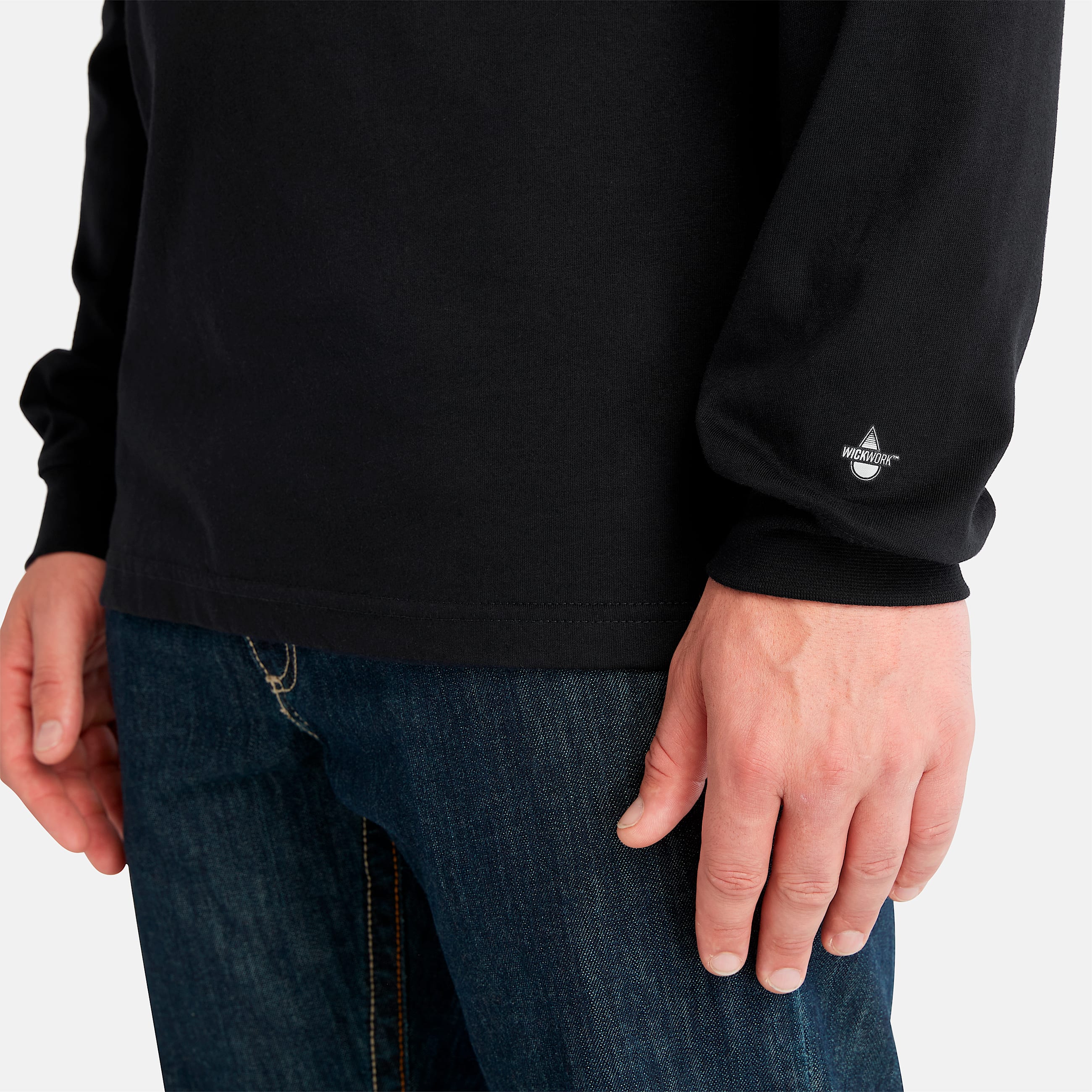 Camiseta henley manga larga para hombre resistente al fuego TBL Negro ALT3