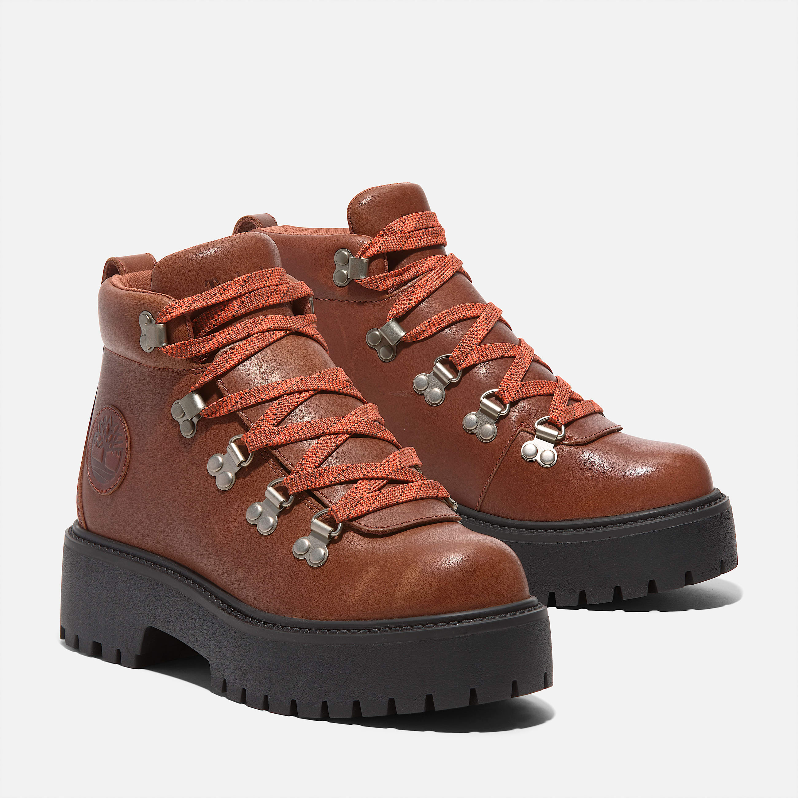 Womens Stone Street Mid LaceUp Platform Hiker TBL Rust FullGrain ALT4