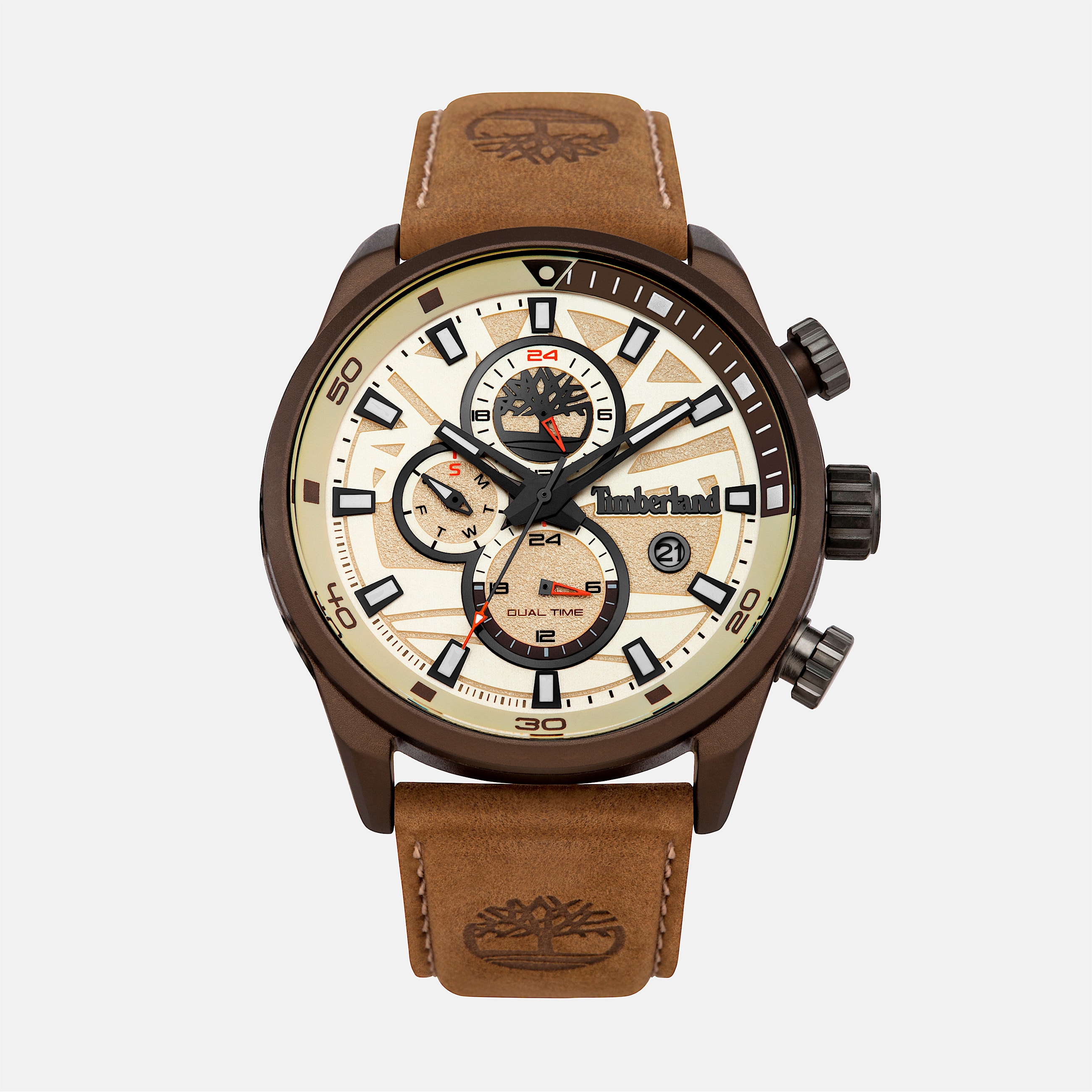 Mens Henniker II Watch TBL OffWhite FaceTan Band HERO