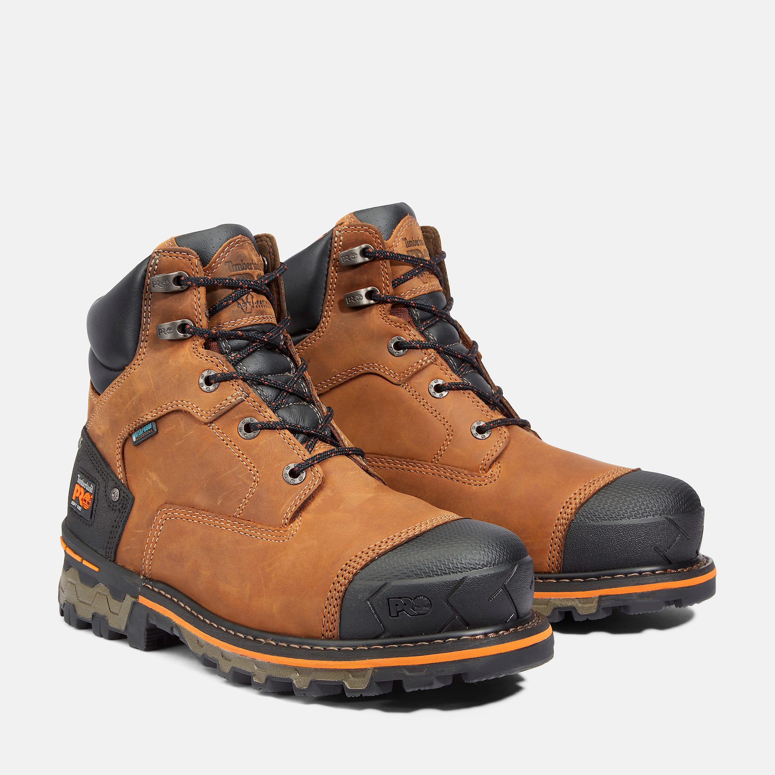 Mens Boondock 6 Waterproof Work Boot TBL Brown ALT4