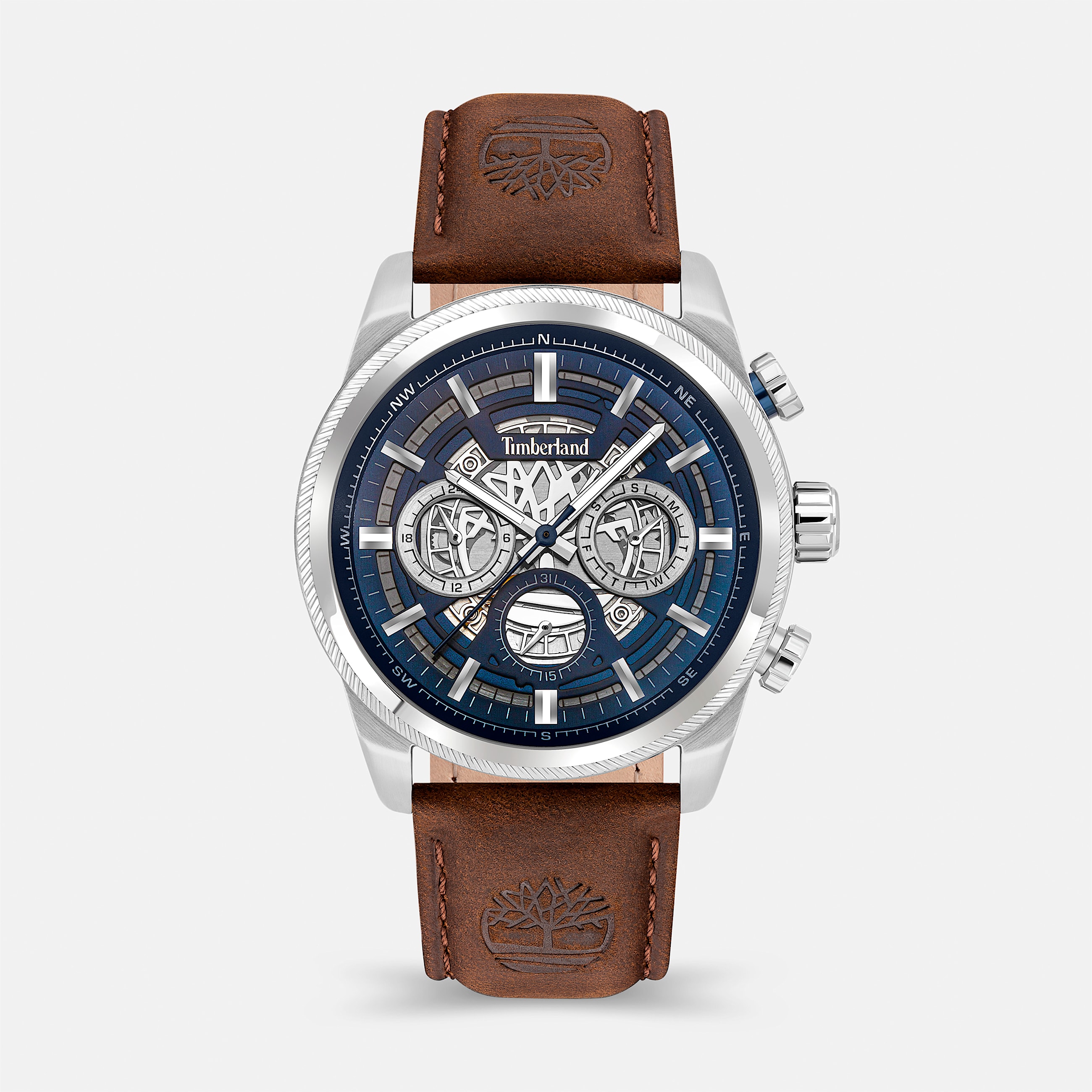 Mens Hadlock Watch TBL Blue FaceBrown Band HERO