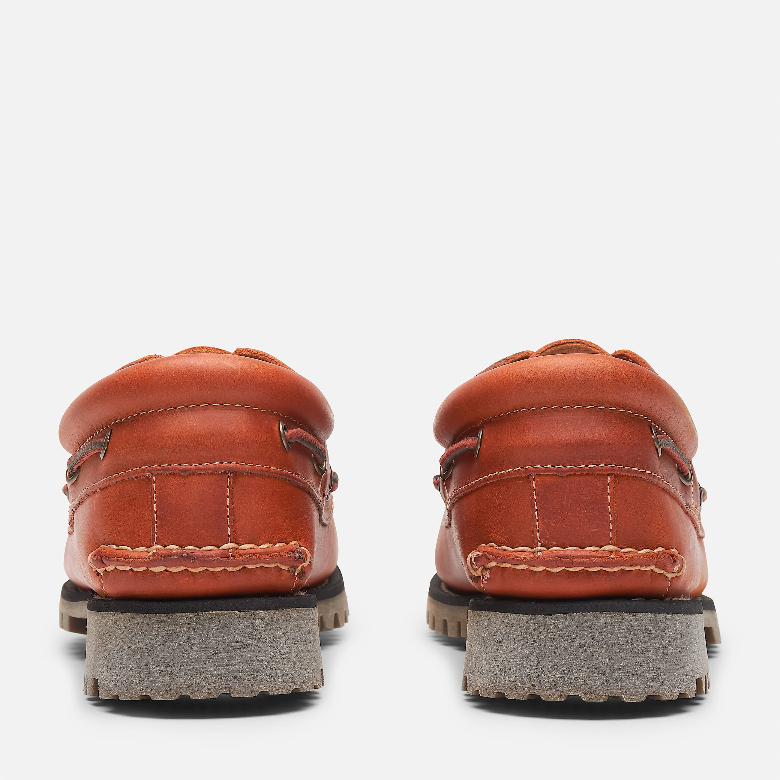 Mens Timberland Authentics 3Eye Boat Shoe TBL Orange FullGrain ALT5