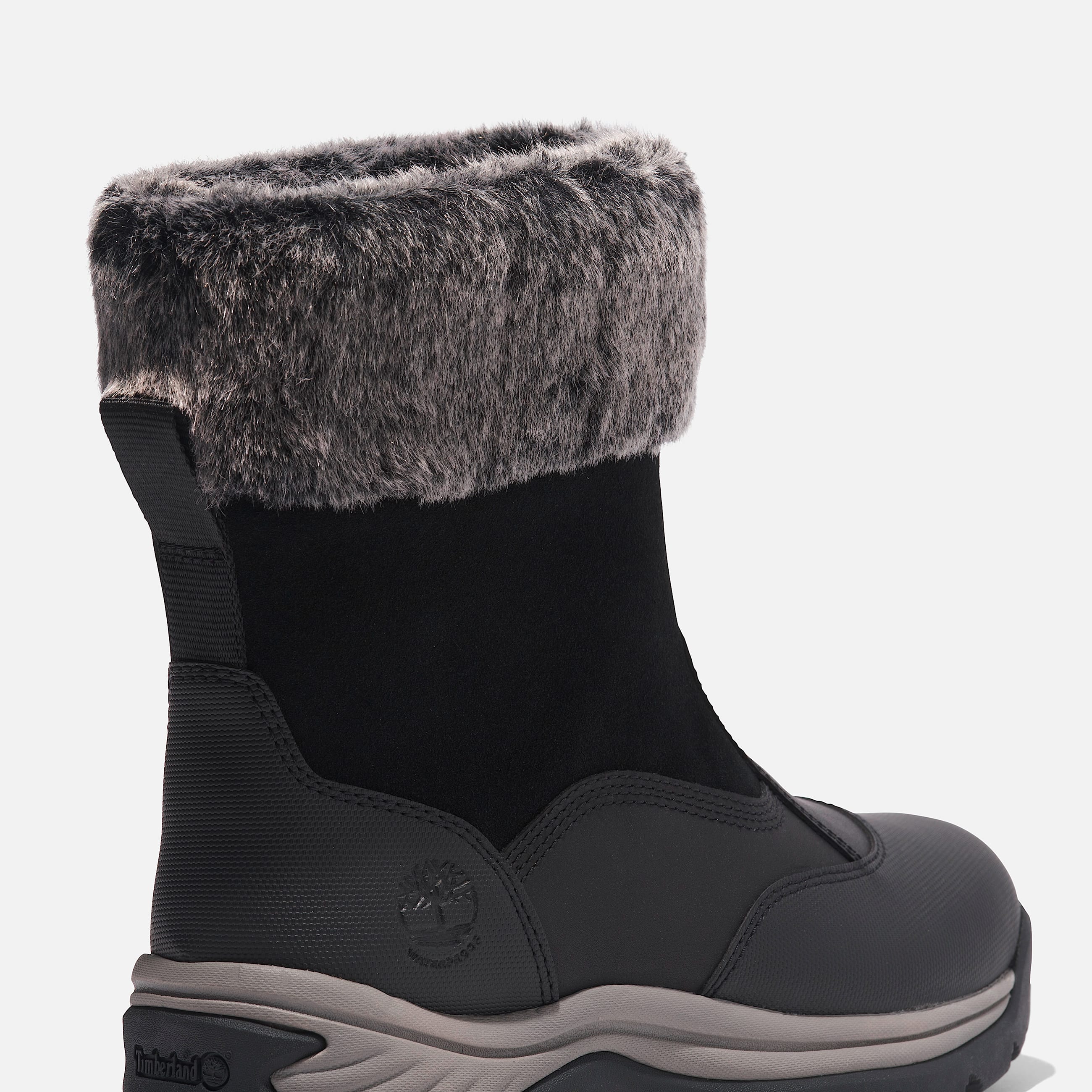 Womens White Ledge Waterproof PullOn Snow Boot TBL Black FullGrain ALT7