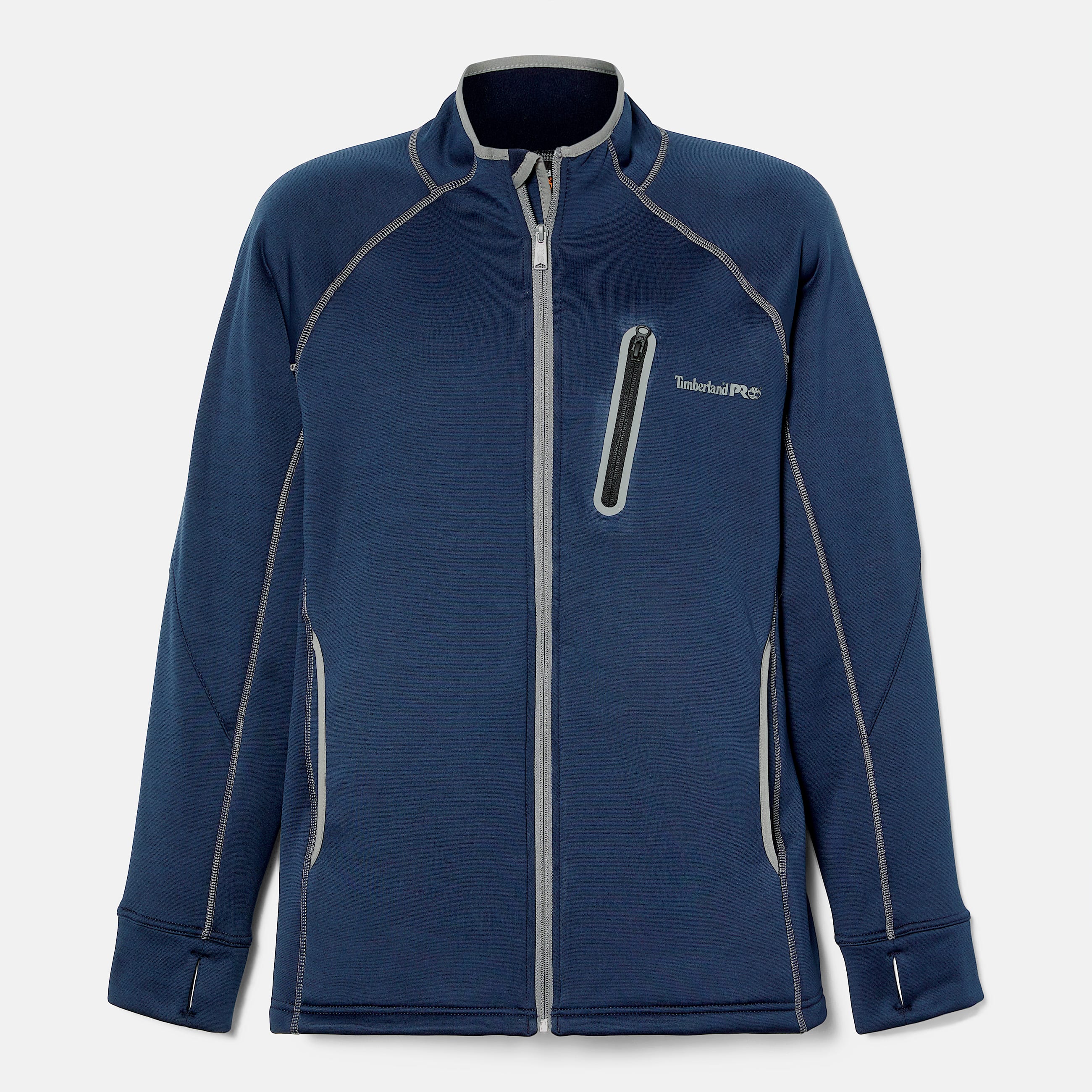 Mens Timberland PRO Reaxion FullZip AthleticFit Fleece Jacket TBL Navy Heather ALT10