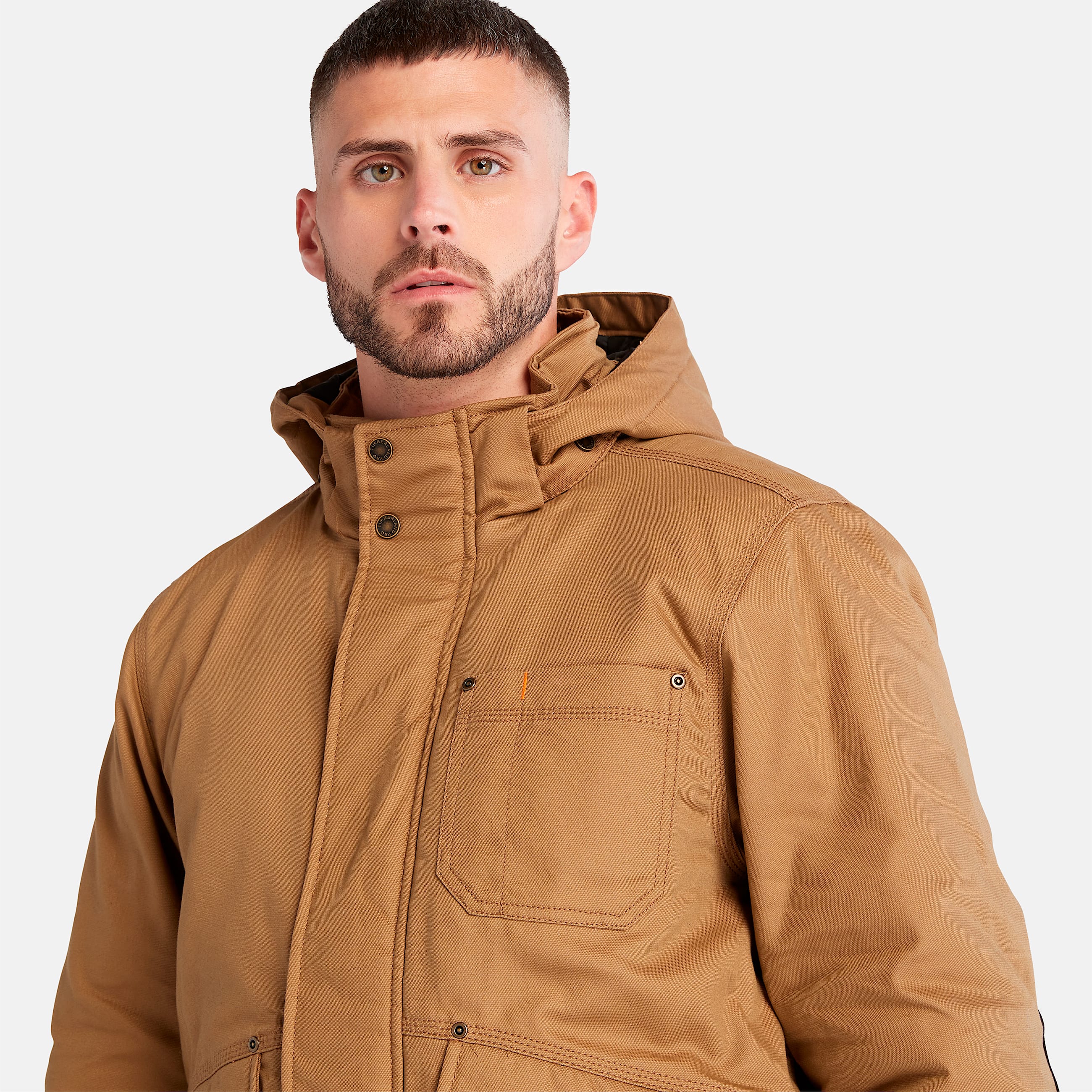 Mens Timberland PRO Ironhide Insulated Hooded Jacket TBL Dark Wheat ALT2