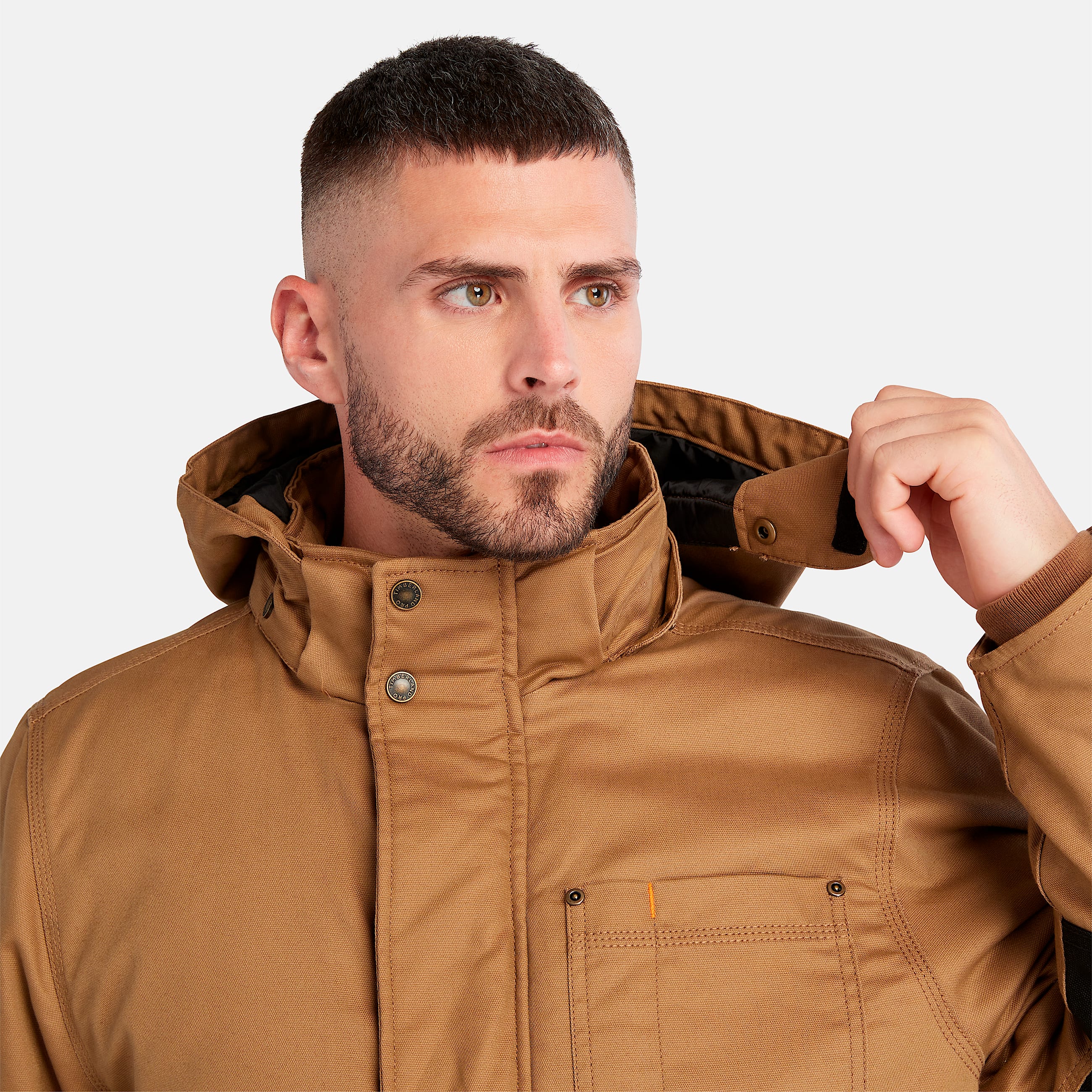 Mens Timberland PRO Ironhide Insulated Hooded Jacket TBL Dark Wheat ALT5