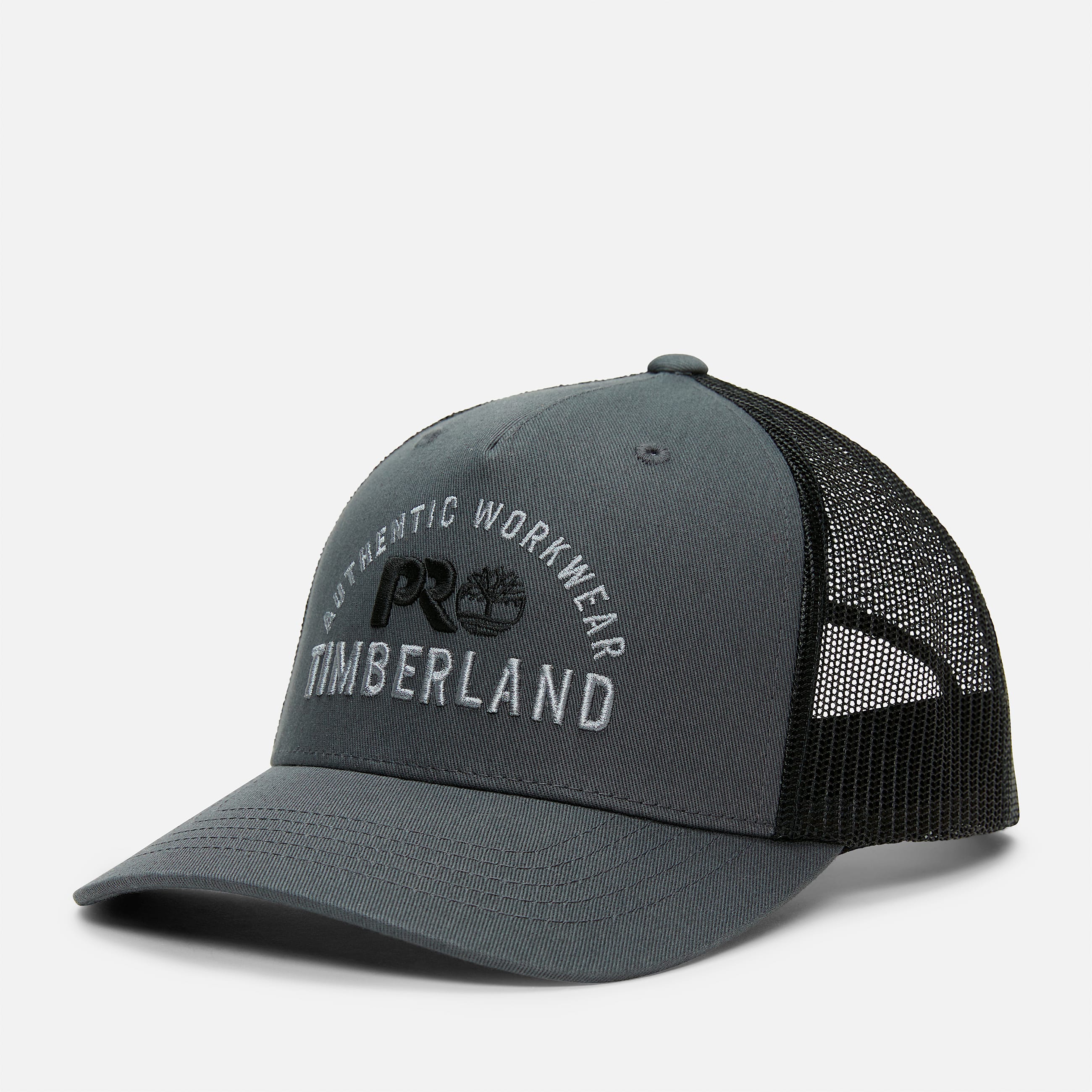 Mens Timberland PRO Authentic Workwear Trucker Hat TBL Asphalt Grey HERO