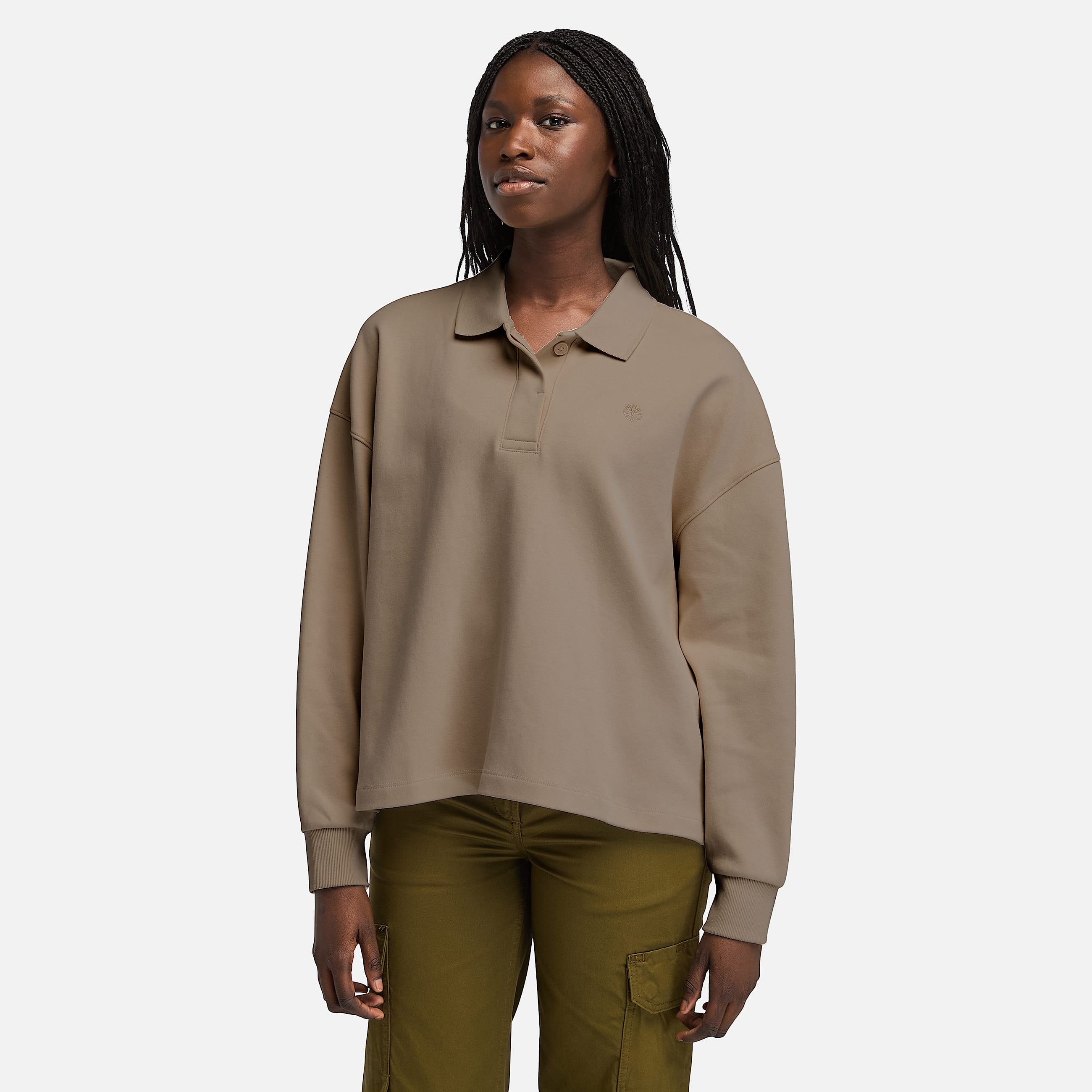 Womens Lush Polo Sweatshirt TBL Chocolate Chip HERO