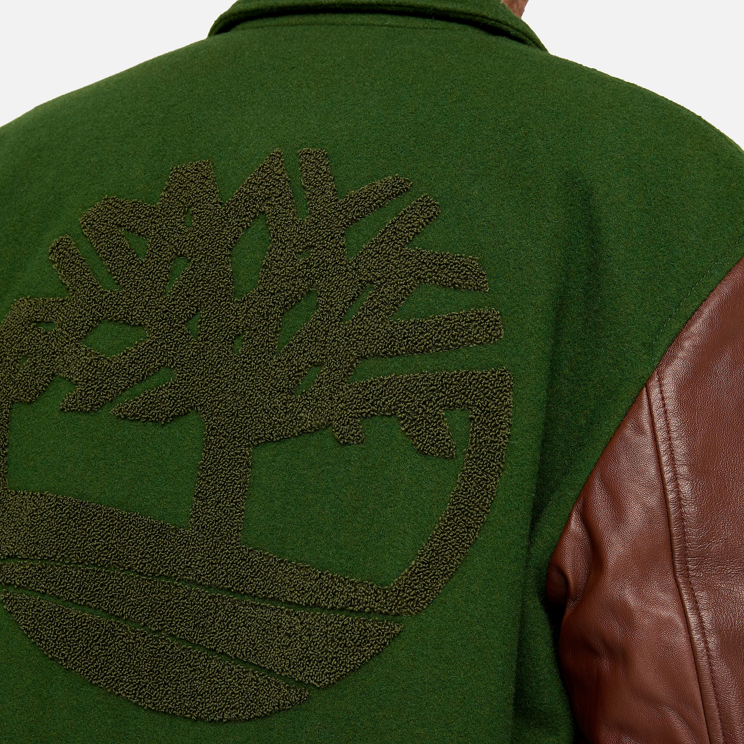 Leather Letterman Jacket TBL Black Forest Green ALT3