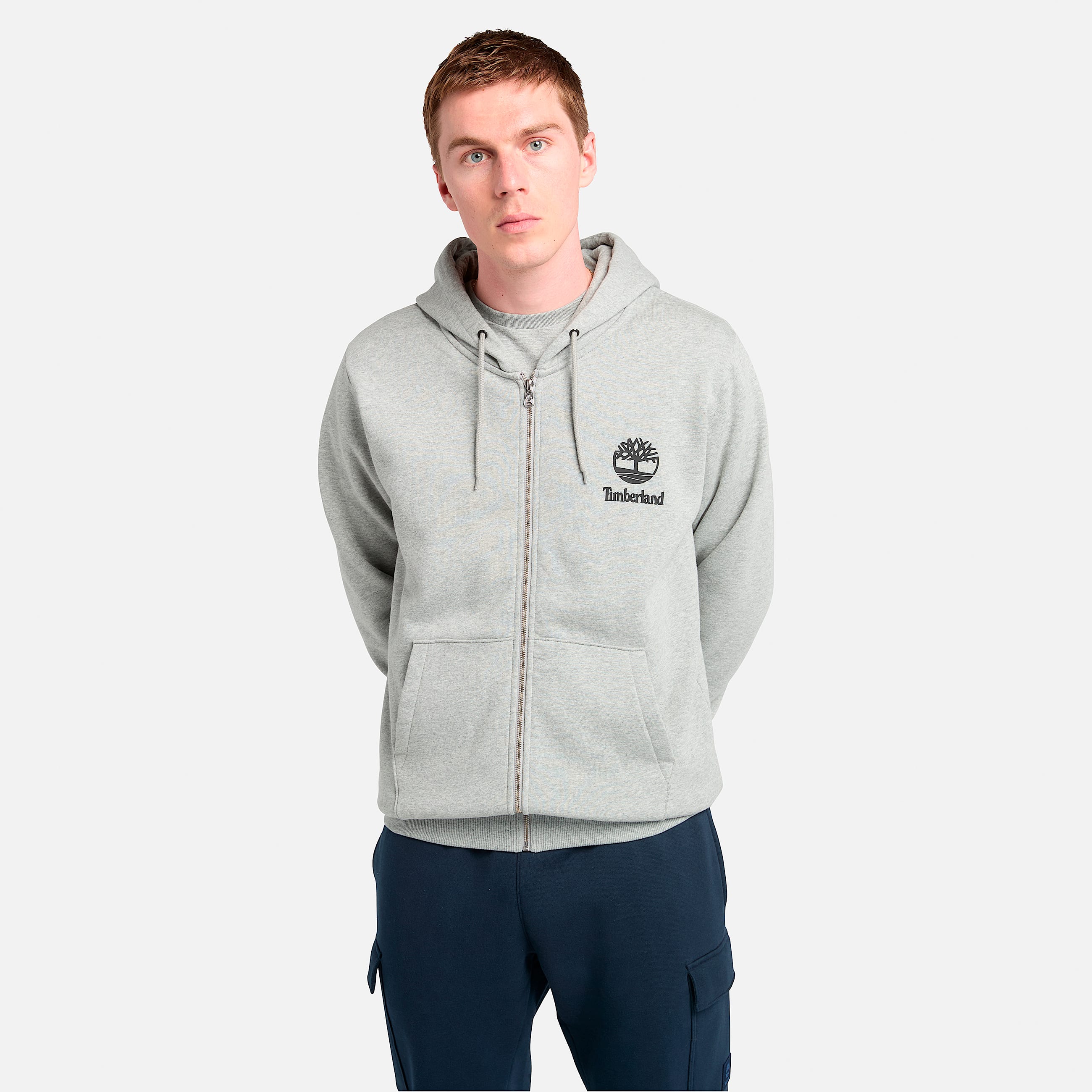 Print Stack Logo FullZip Hoodie TBL Medium Grey Heather ALT2