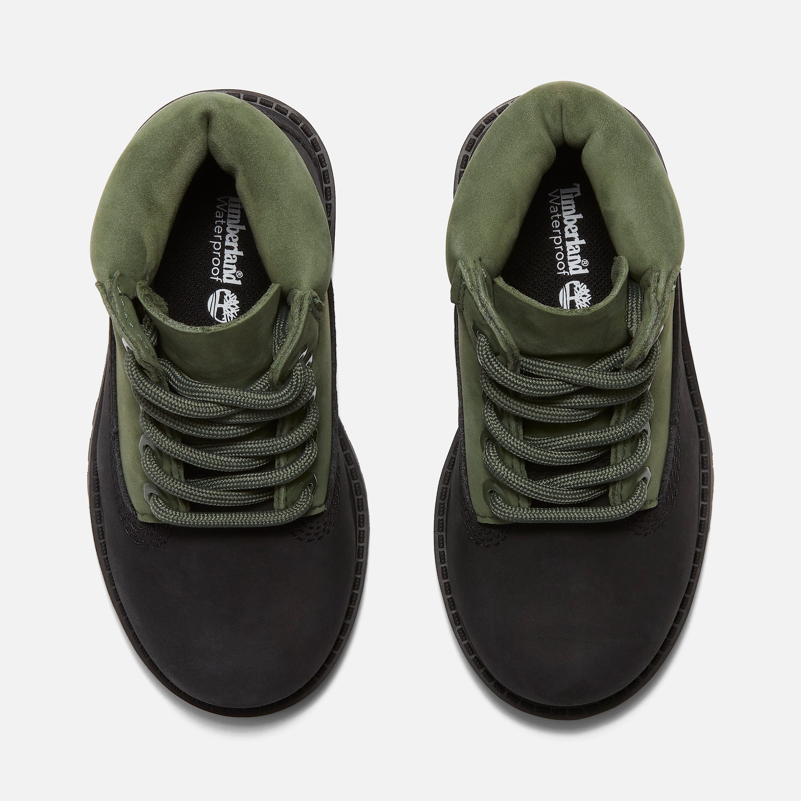 Toddler Timberland Premium 6Inch LaceUp Waterproof Boot TBL Black NubuckDark Green ALT2